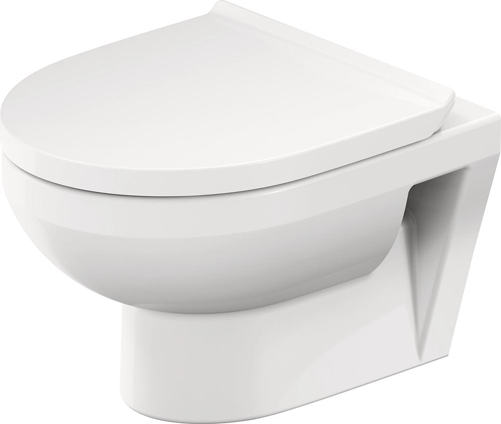 Baie - Set vas WC Duravit 45750900A1, No 1, montaj suspendat, tip clatire jet de apa, tip evacuare orizontala, alb