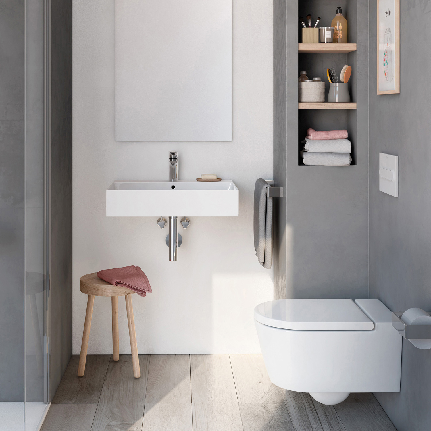 Vas WC Roca A346527000, Inspira, montaj suspendat, tip clatire jet de apa, tip evacuare orizontala, alb [3]