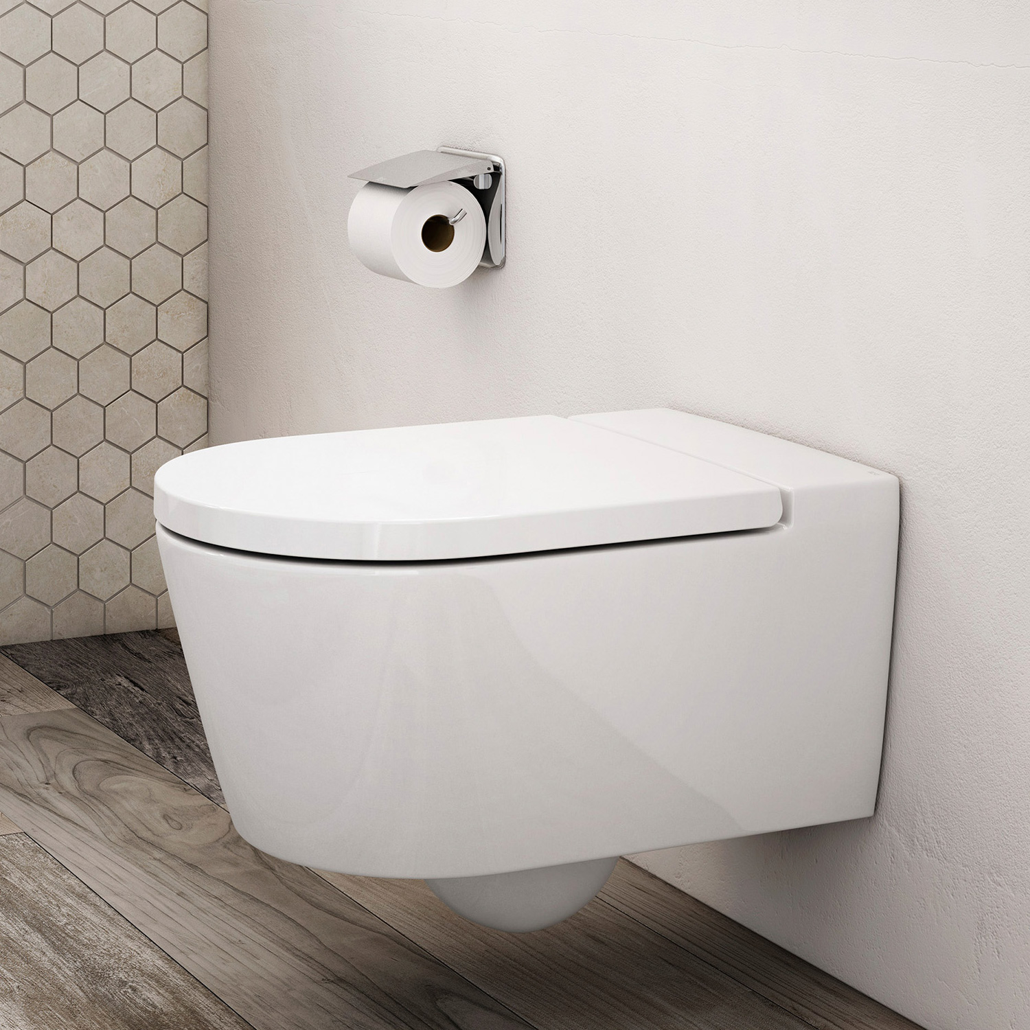 Vas WC Roca A346527000, Inspira, montaj suspendat, tip clatire jet de apa, tip evacuare orizontala, alb [1]