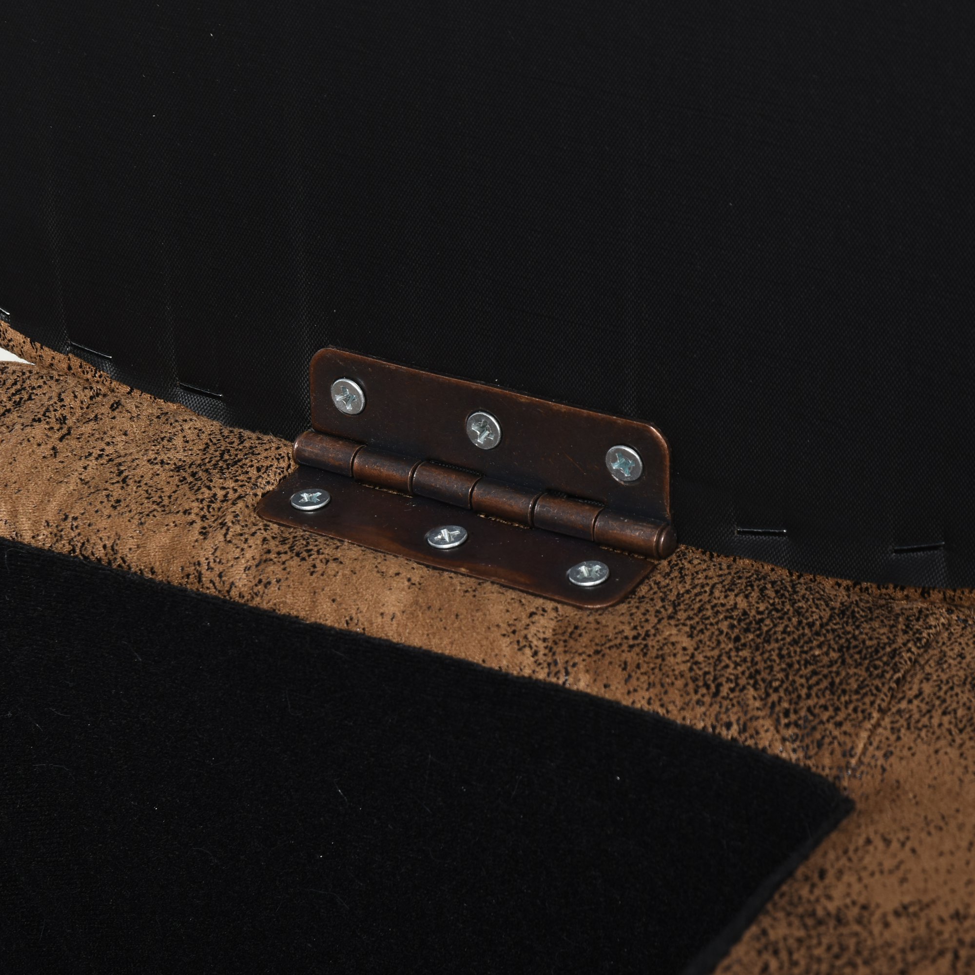  Pouf Cutie Suport pentru picioare in Forma de Bivol Capitonat 62x35x36cm Maro [7]