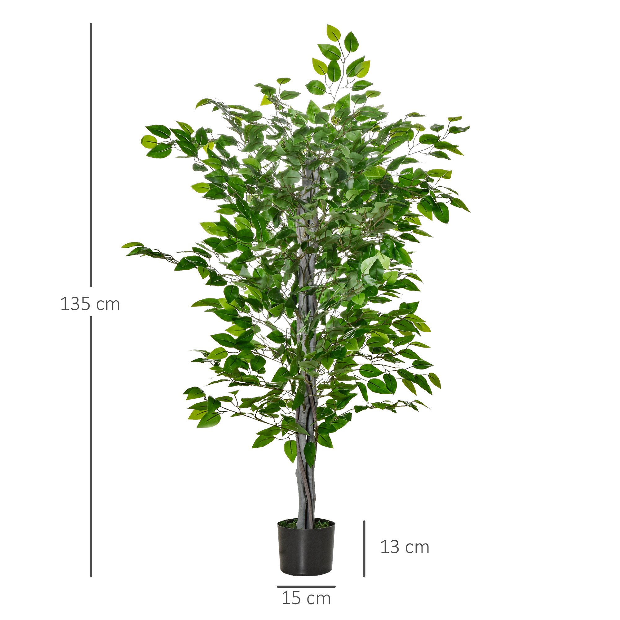  ficus artificial, ghiveci inclus, 135 cm, verde [2]
