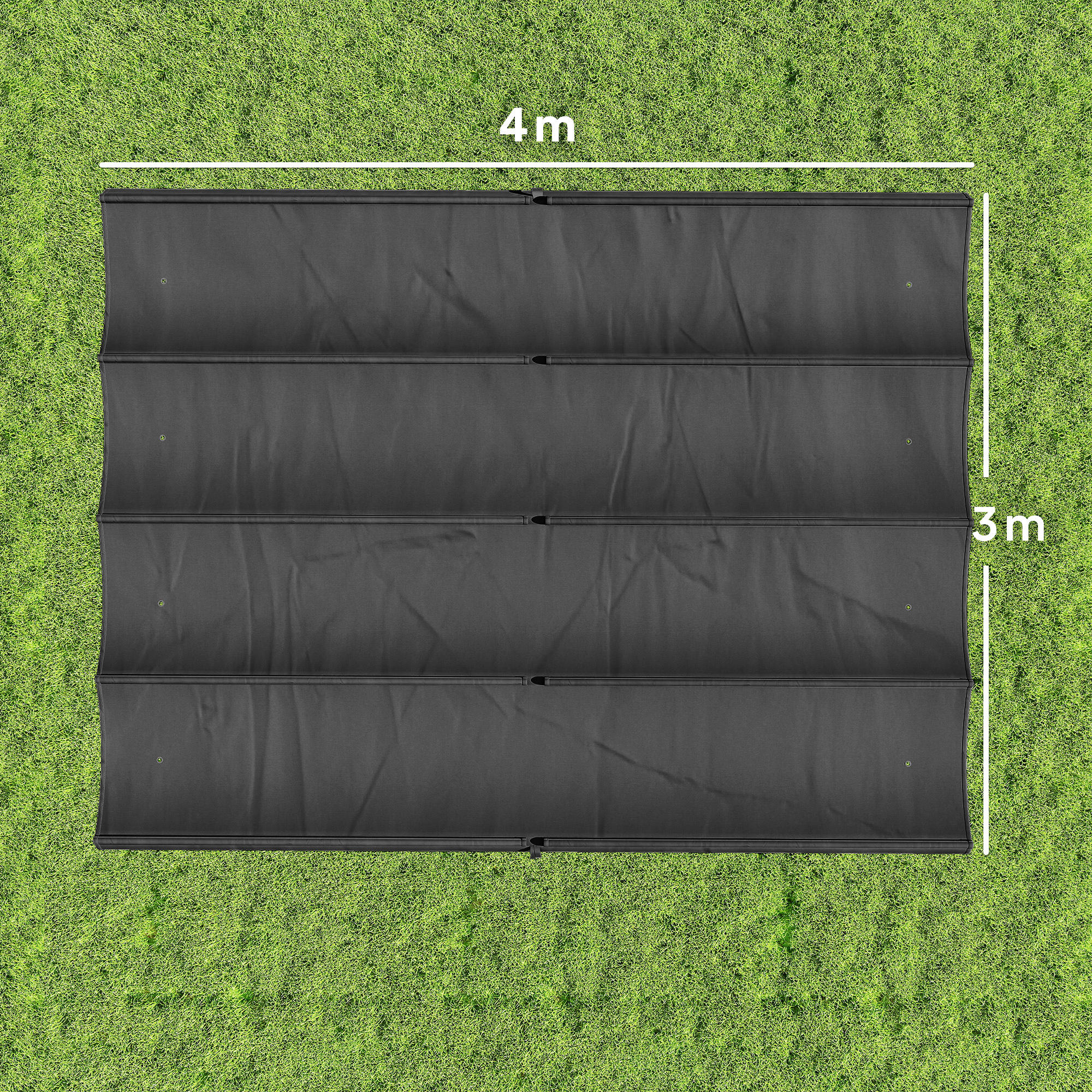  Acoperis pentru Pergola cu 8 Orificii pentru Drenaj, Husa de Schimb din Poliester Respirabil, Doar Acoperire, 392x350 cm, UV30+, pentru Pergola de Gradina 4x3m, Gri inchis [2]