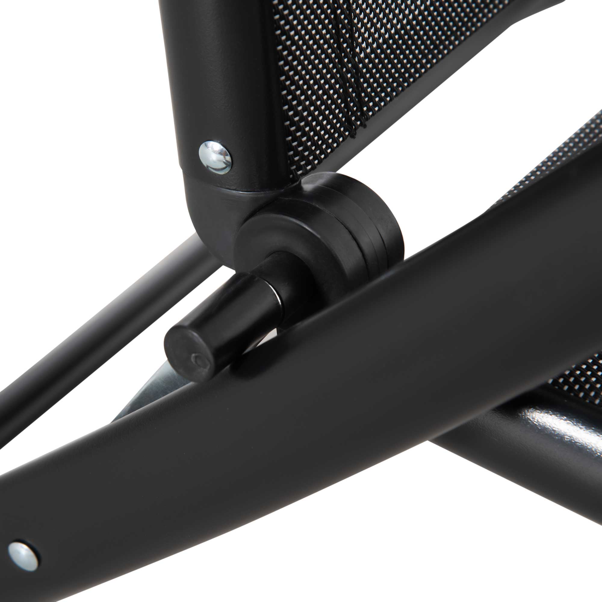  Set 2 Sezloguri de Gradina Pliabile cu Spatar Reglabil in 7 Pozitii, din Aluminiu si Plasa Respirabila, 64x134x95cm, Negru [7]