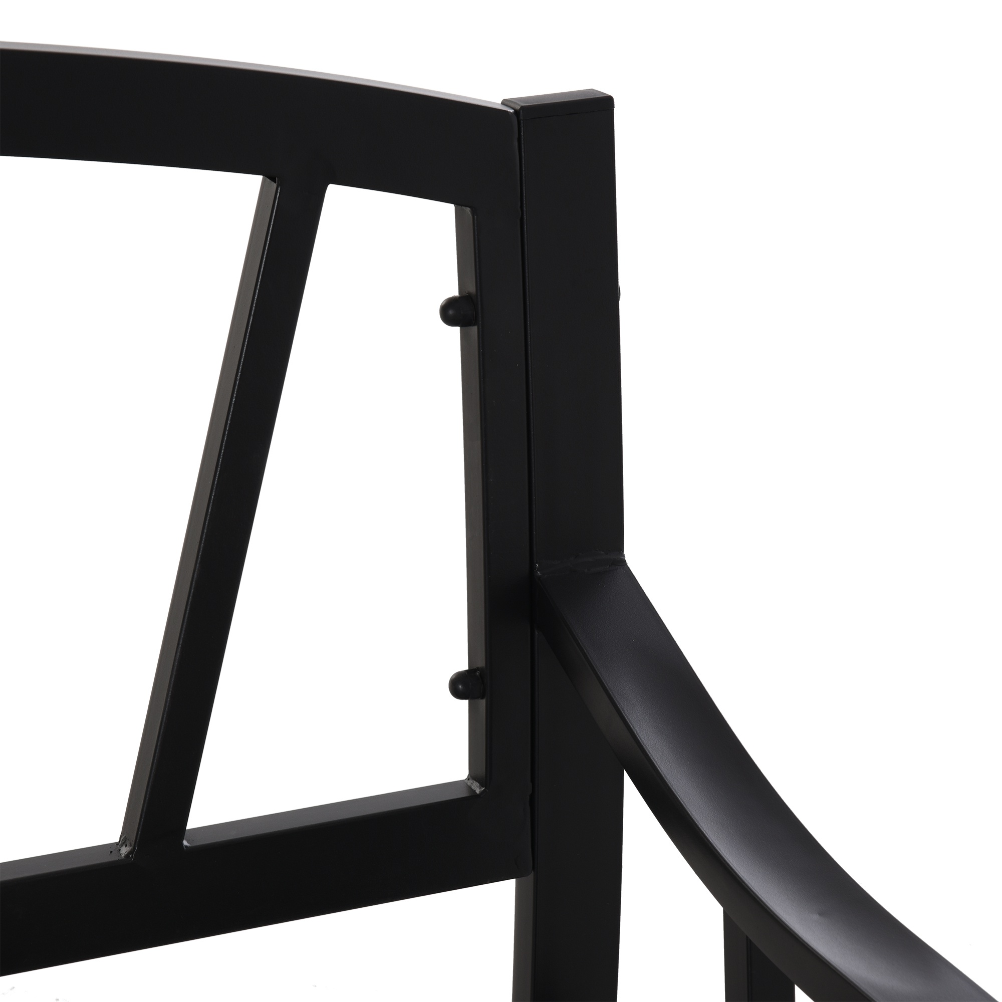  Banca de Gradina din Metal Negru cu 2 Locuri Banca de Exterior [7]