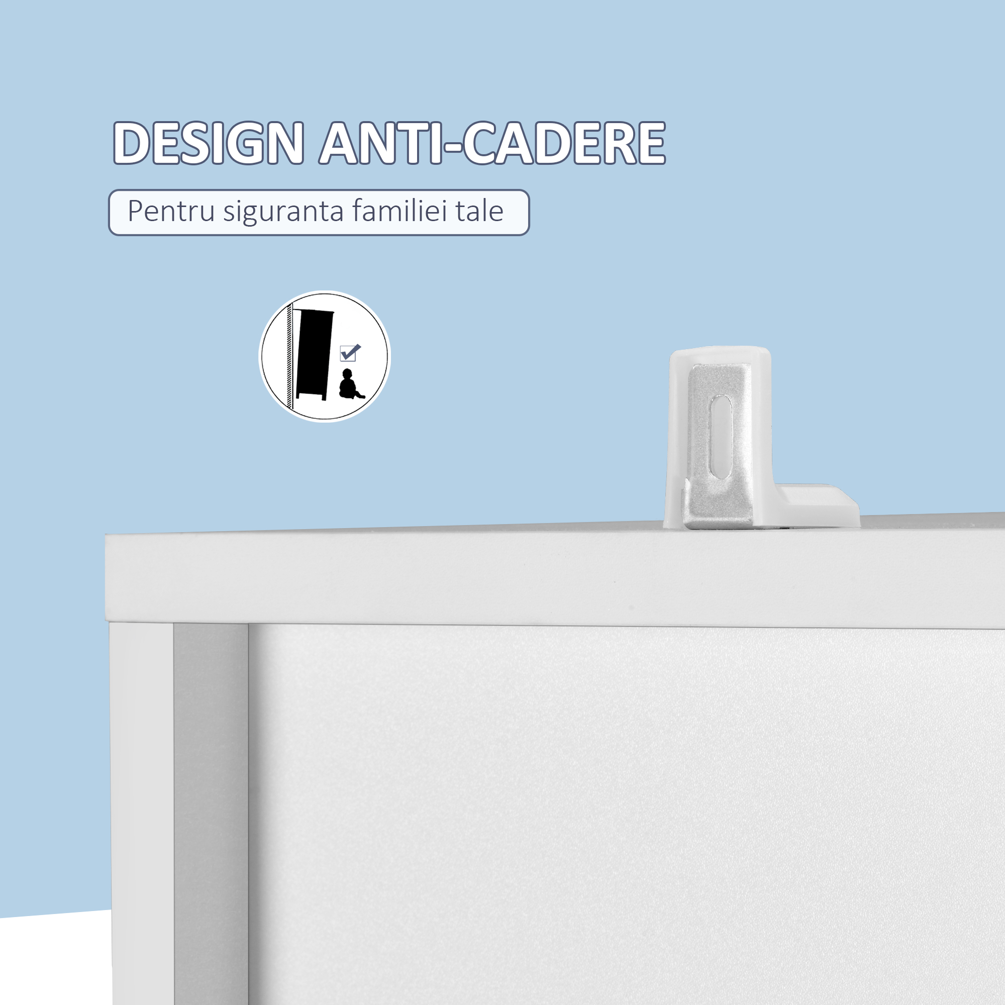  Dulap de depozitare pentru baie inalt cu oglinda, cu rafturi reglabile [5]