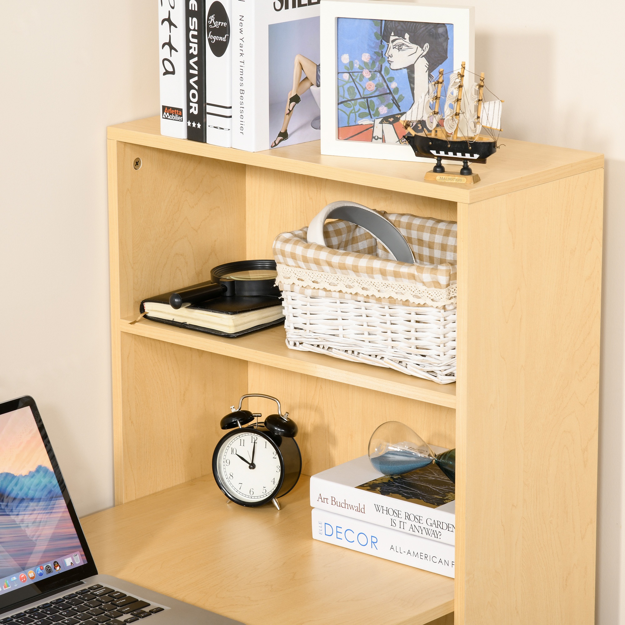  Birou modern cu Librarie din Lemn 120x55x120cm [6]