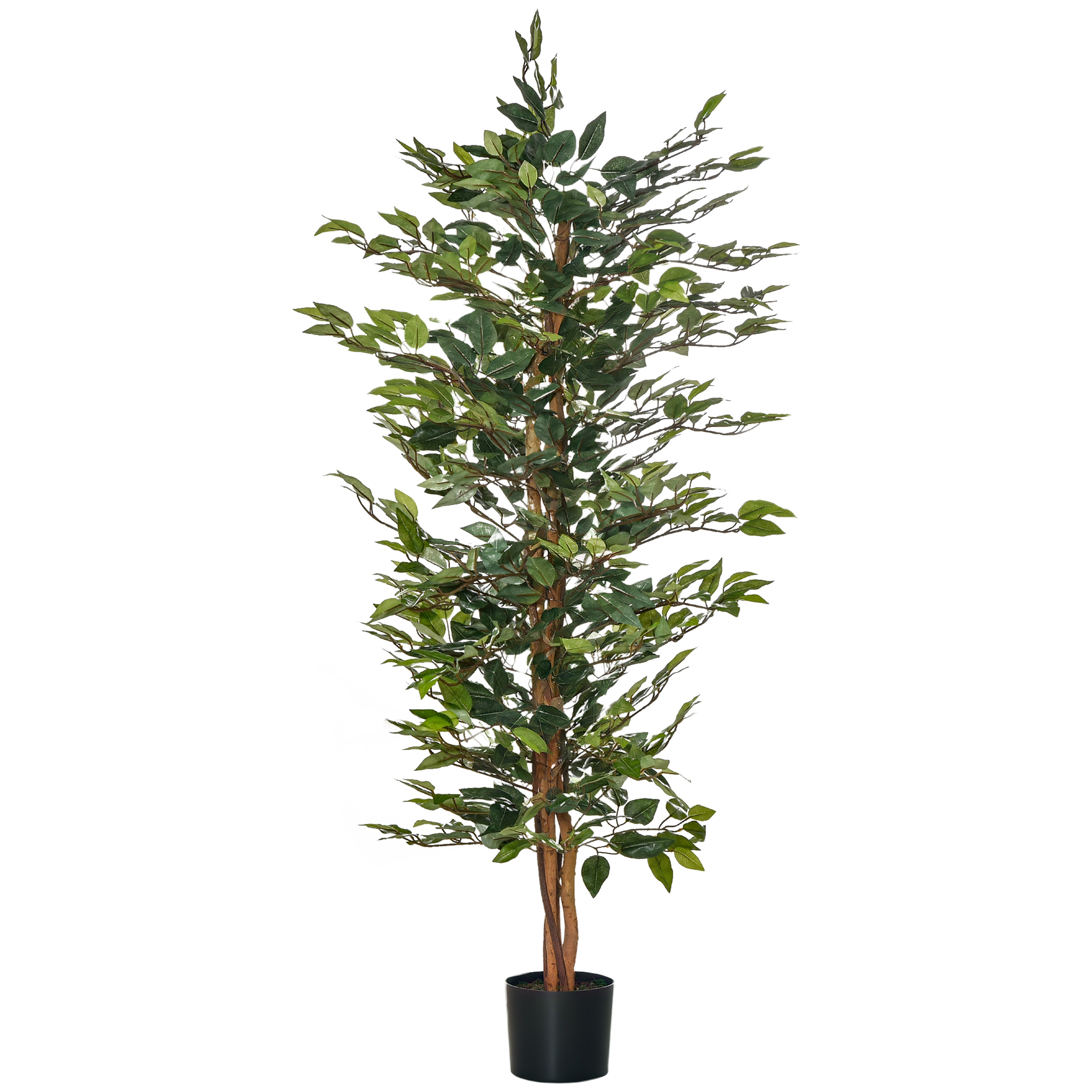 Living & hol -  Planta Ficus Falsa, Planta inalta de 150cm, Planta Artificiala Decorativa pentru Interior si Exterior, Ø17x14.5 cm, Verde