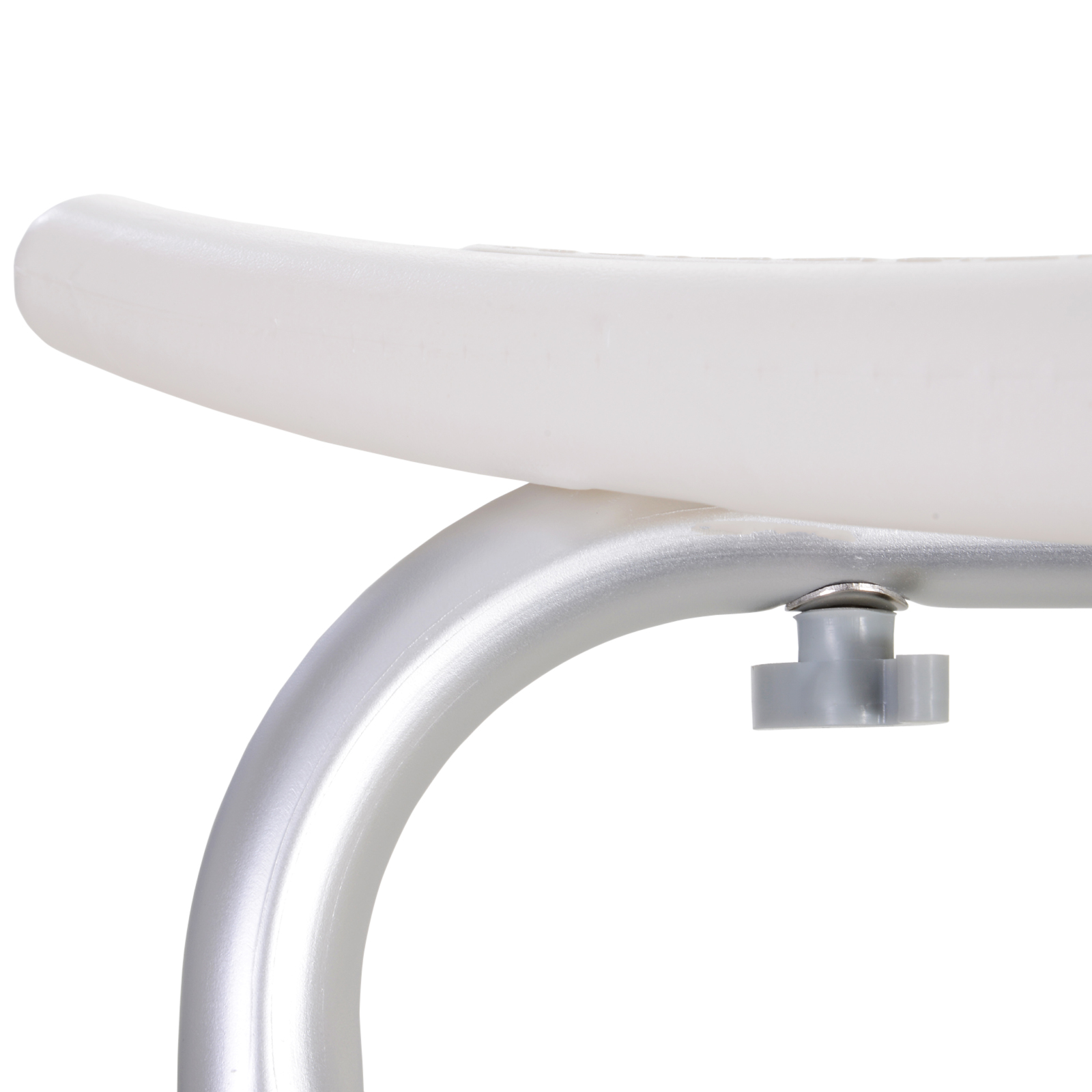  Scaun Baie pentru Dus, inaltime Reglabila, Antiderapant, Cadru din Aluminiu, Alb [7]