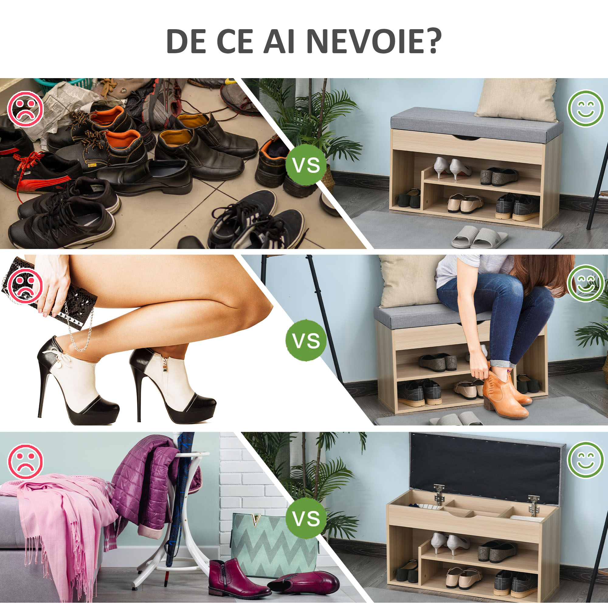  Banca pentru Pantofi din Lemn cu sezut Captusit si Compartiment Ascuns 80x30x48 cm [6]