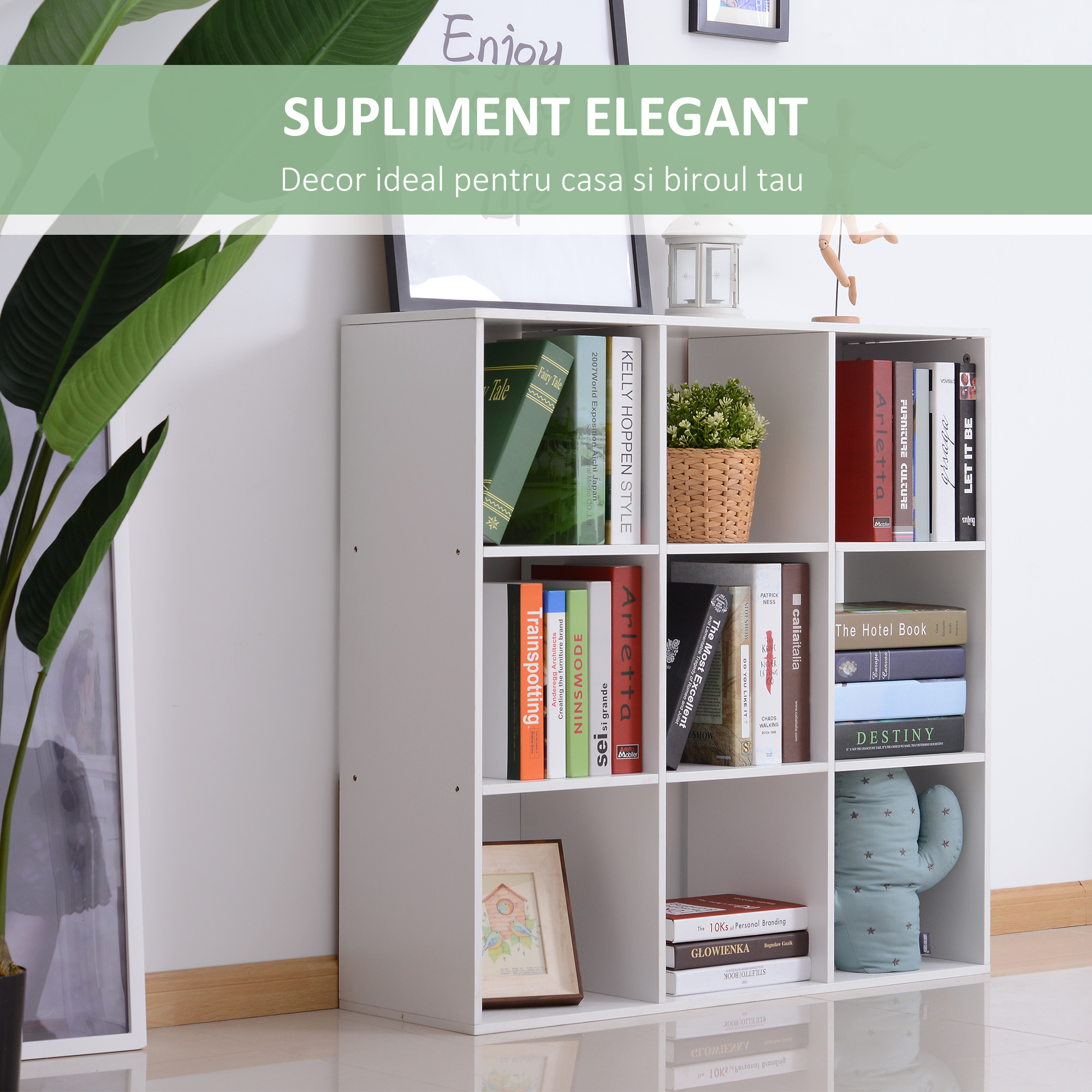  Librarie Alba Moderna 9 Compartimente 91 x 29.5 x 91 cm [5]