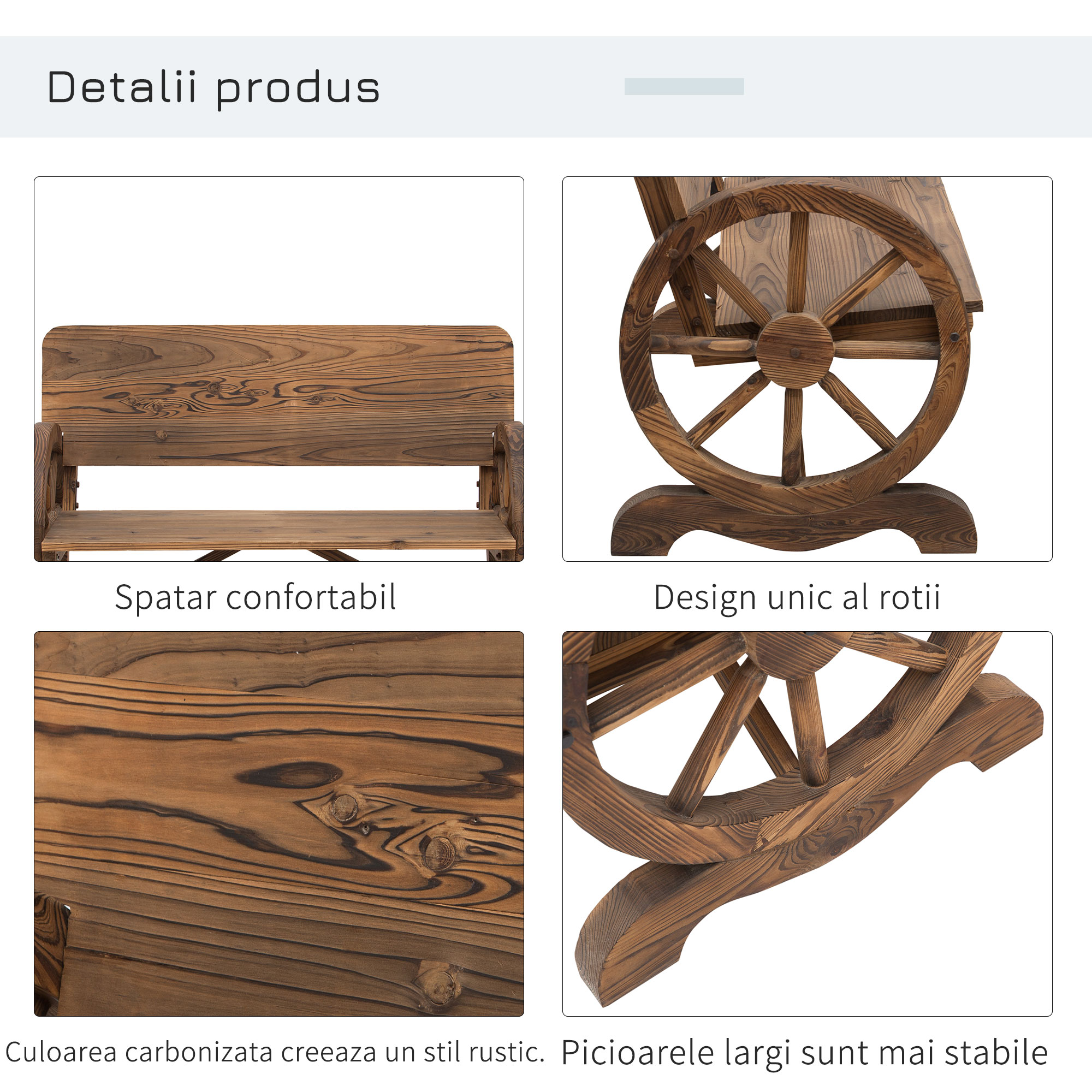  Banca Lemn cu Roti - 2 Locuri [5]