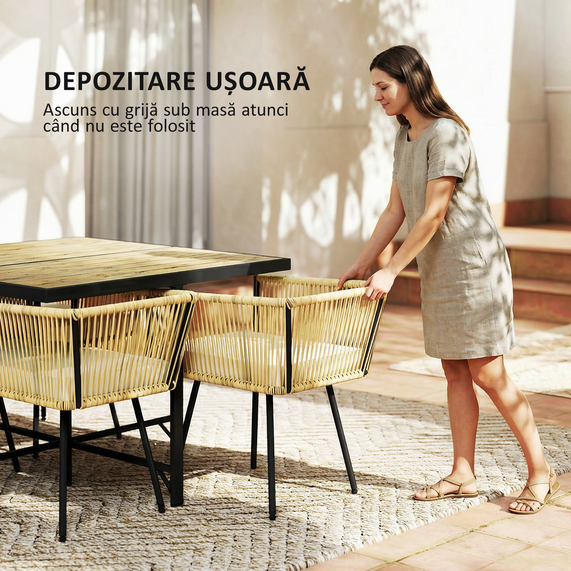  Set de Gradina 5 Piese cu Masa din Lemn-Plastic [8]