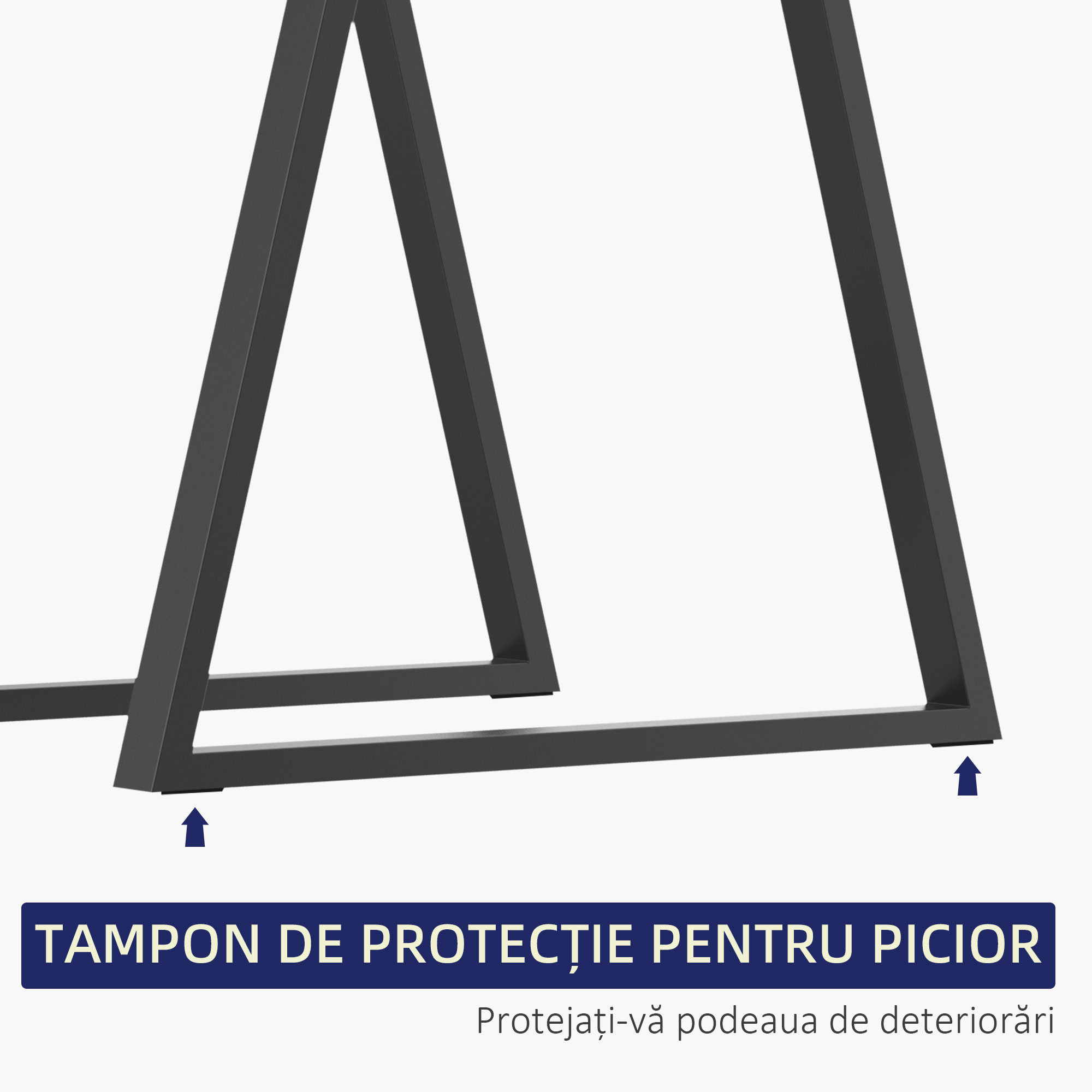 Set 2 Picioare de Masa Trapezoidale cu 6 Gauri si 12 suruburi, 70x5x72 cm, Negru [4]