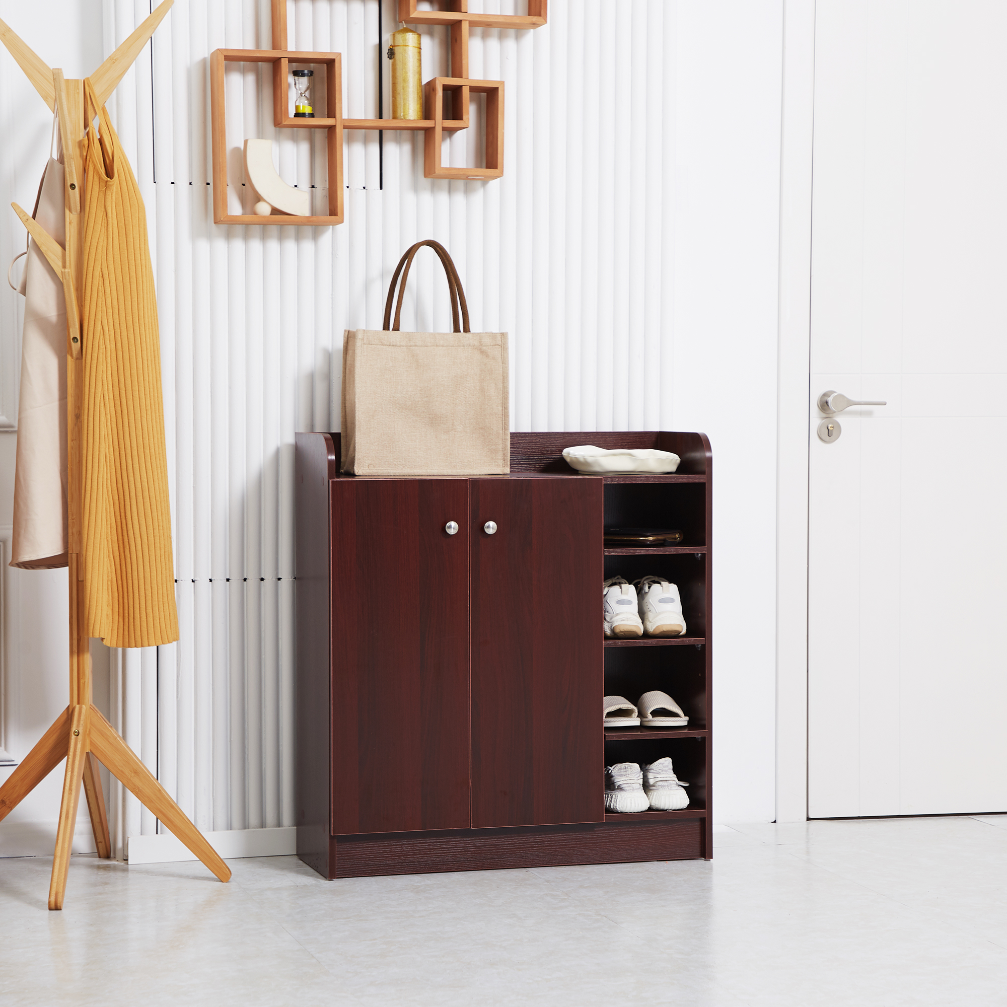  Dulap Pantofi 83×30×90 cm - Lemn, 12 Perechi, Culoare Cafenie [8]