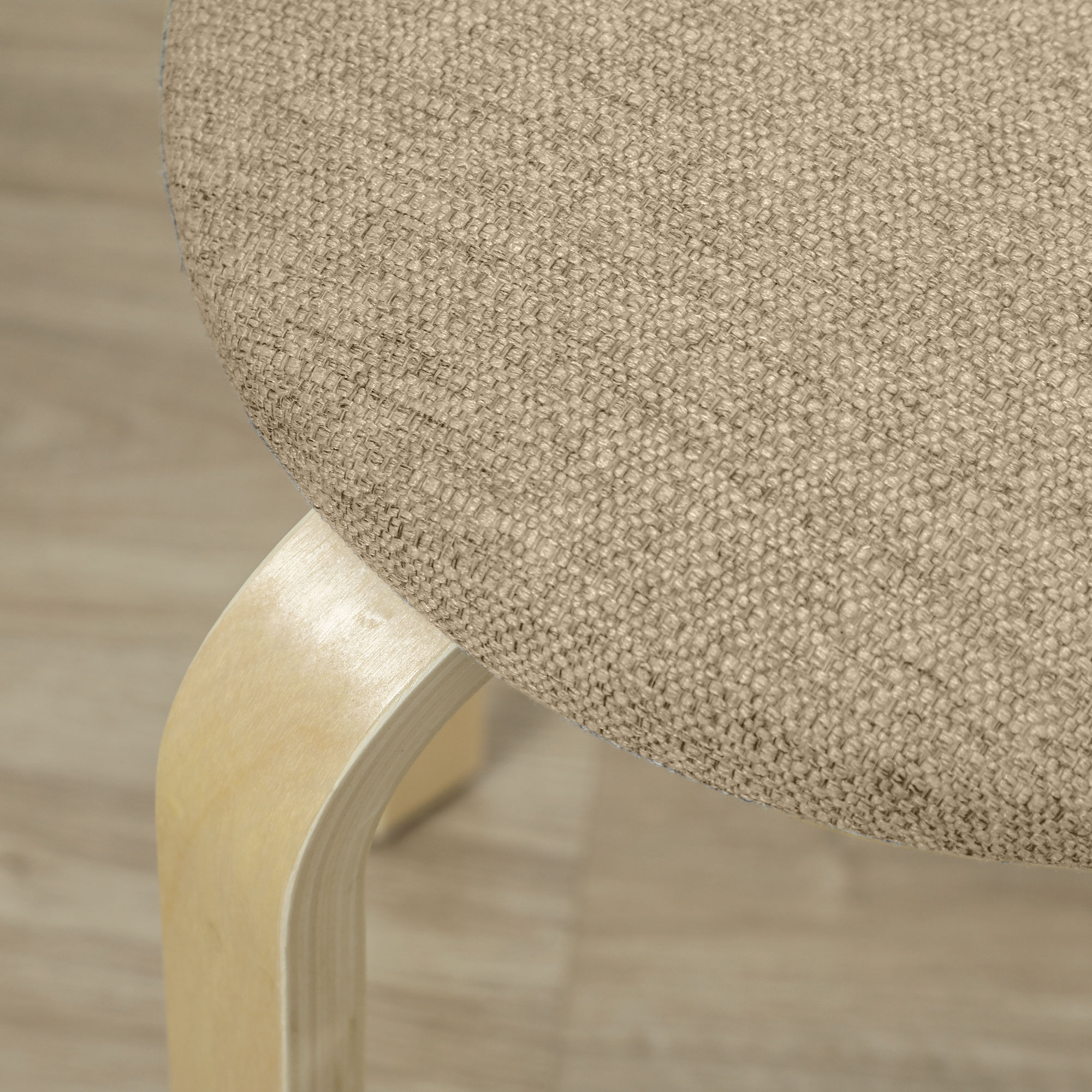  Set 4 Taburete Stivuibile si Captusite cu tesatura si Picioare din Lemn, Kaki [8]