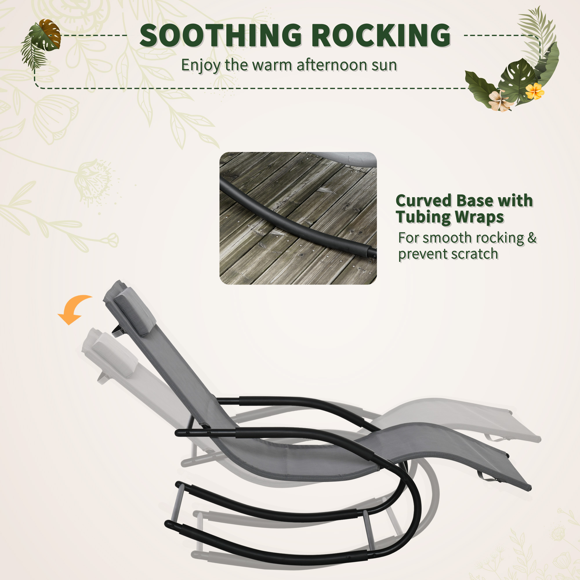  Sezlong Balansoar Zero Gravity Ergonomic, din Metal si Texteline, 62.5x150x84cm [3]