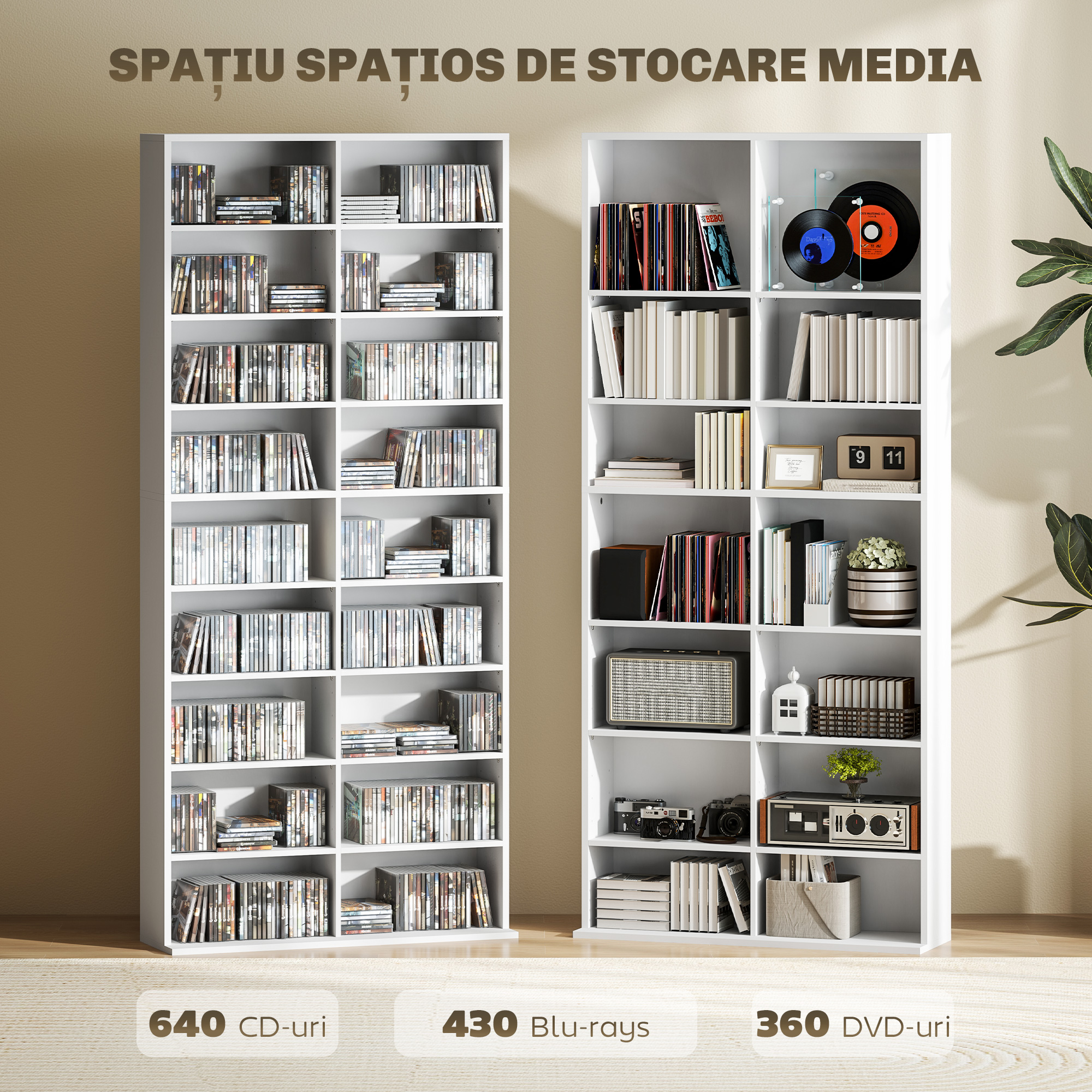  Unitate de depozitare pentru 640 CD-uri/360 DVD-uri/430 Blu-ray - Alb [3]