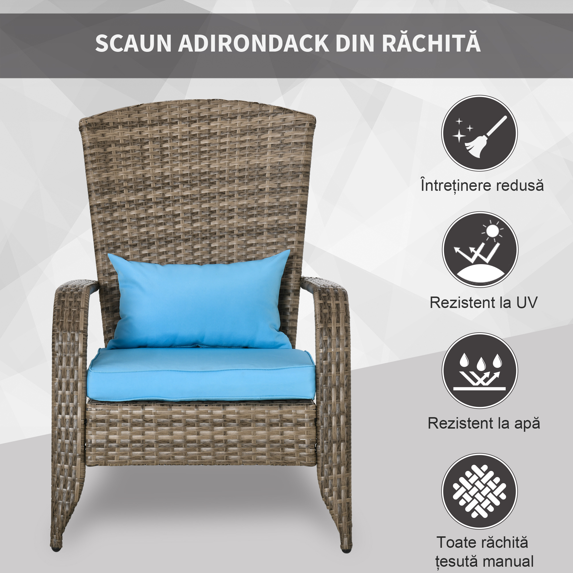  Scaun Rachita tip Adirondack pentru Gradina [3]