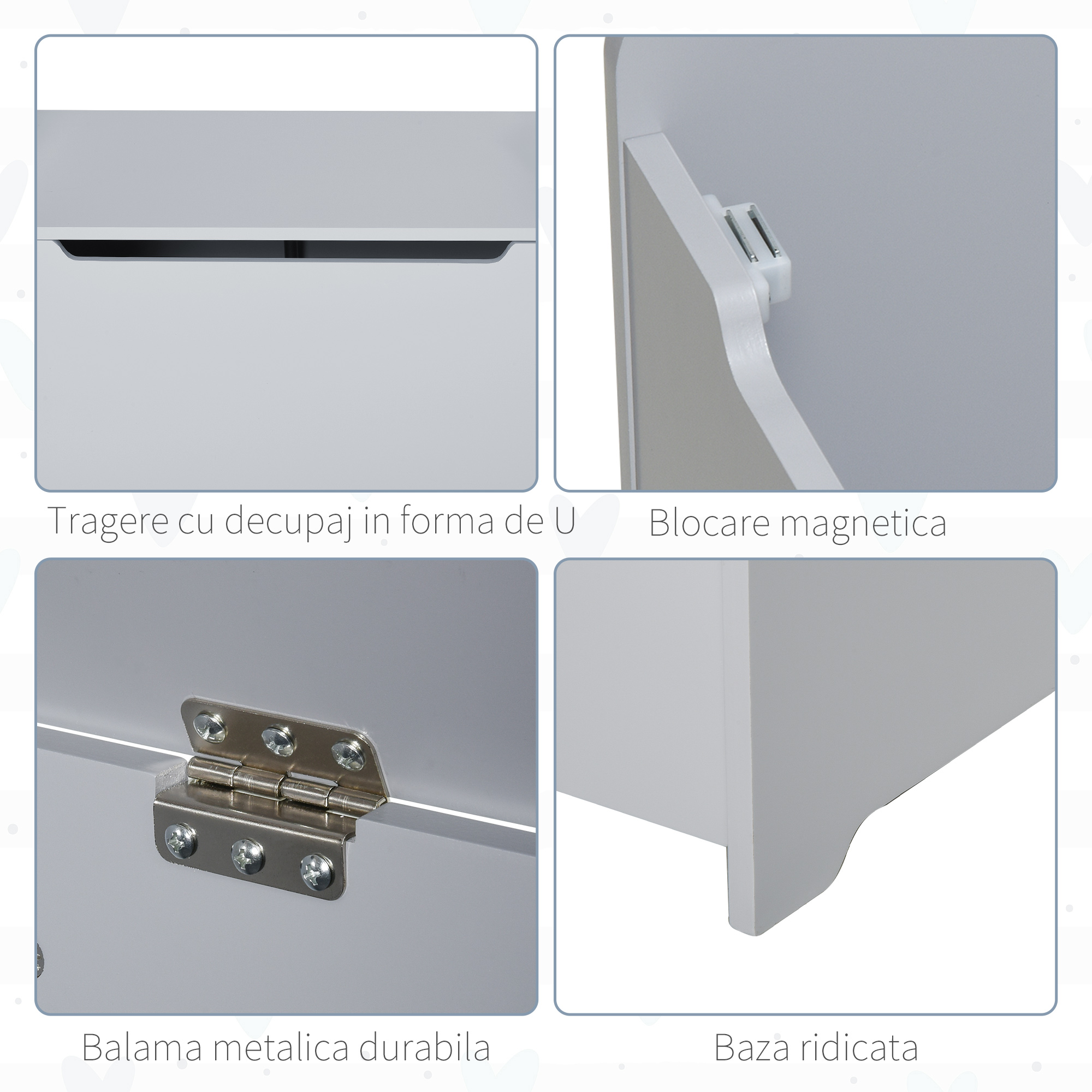  cufar din lemn, cu capac, 60x40x48cm, gri [4]