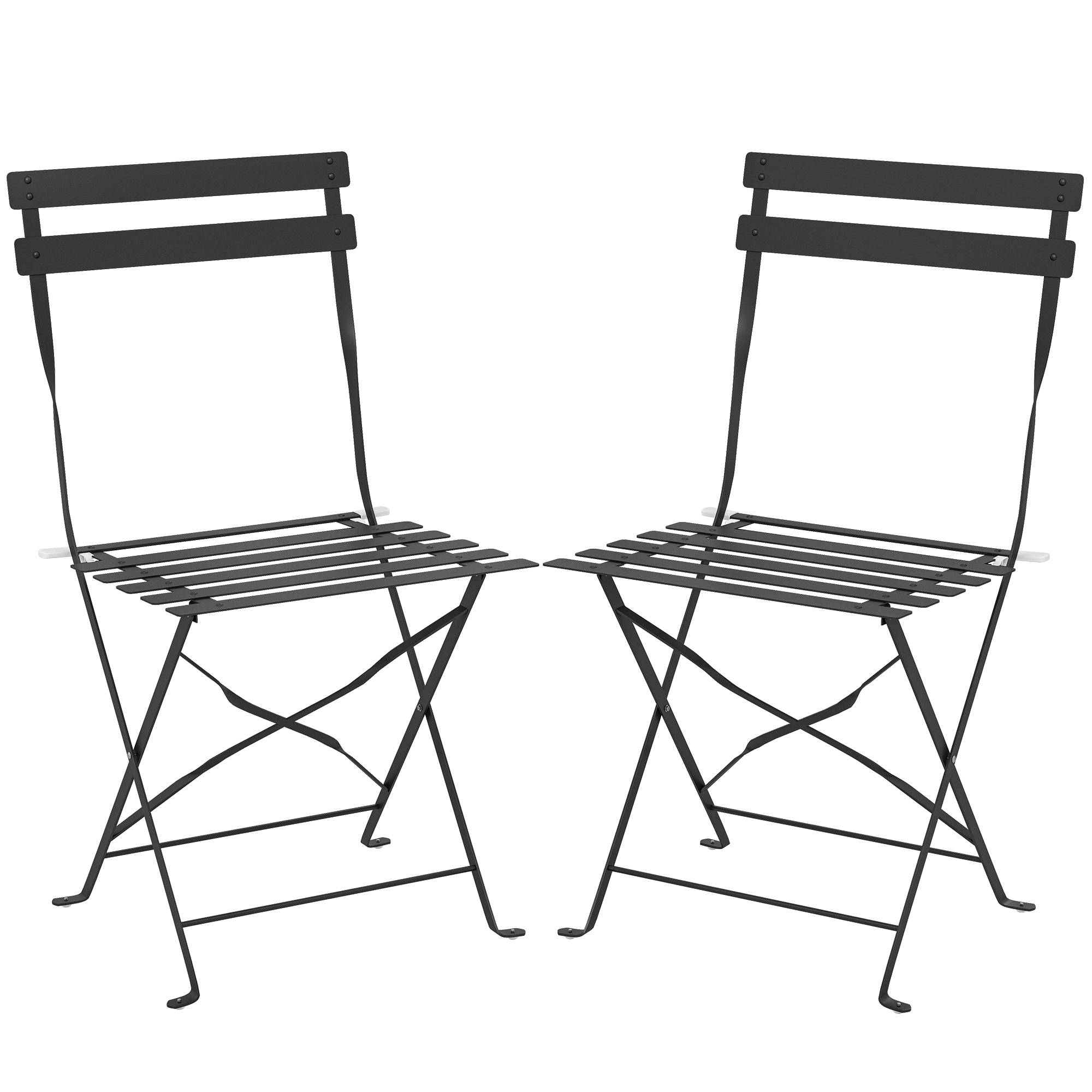 Gradina & balcon -  Set de 2 Scaune de Gradina Pliabile cu sezut cu Lamele