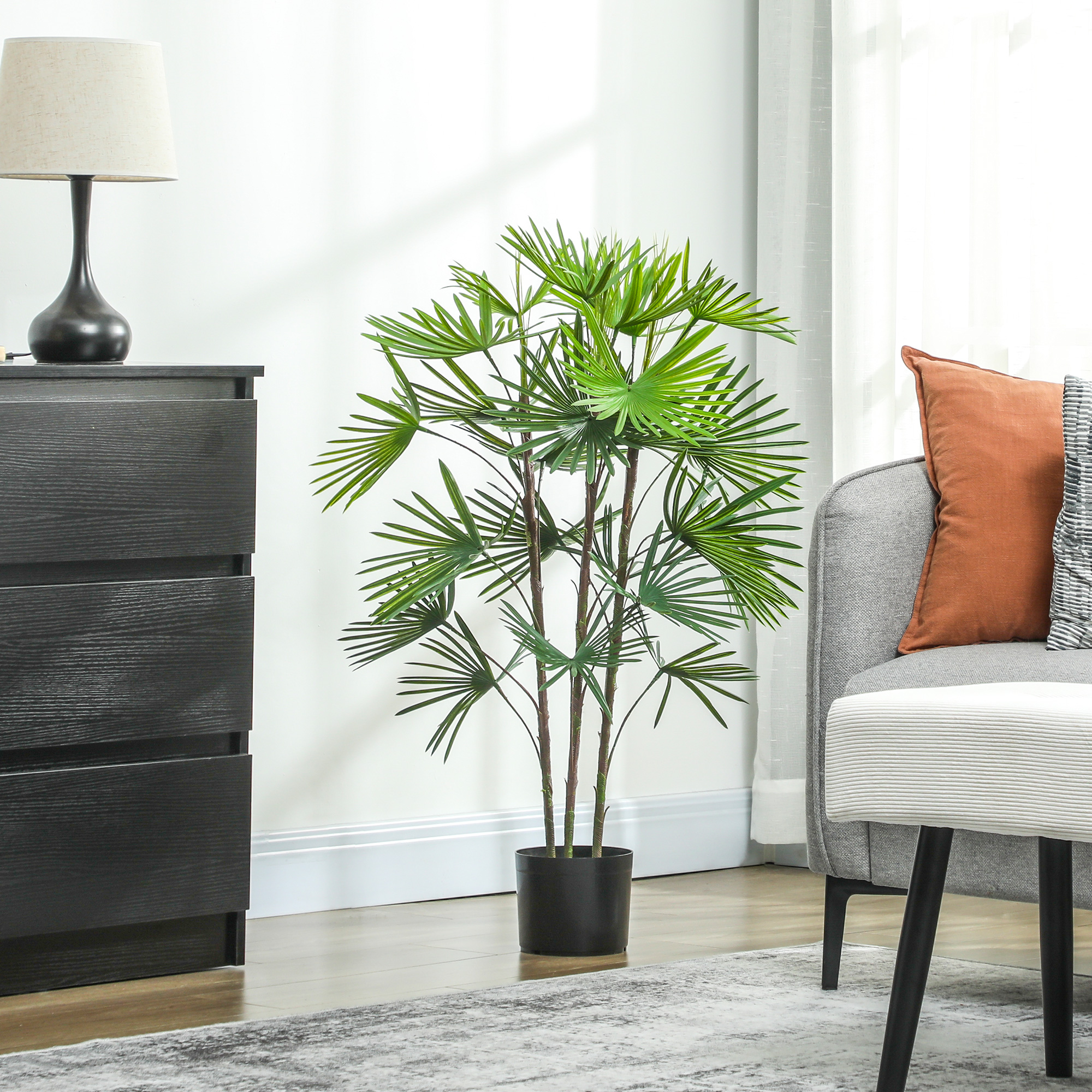  Planta artificiala de 90 cm din plastic verde cu ghiveci de Ø16.5x13.5 cm [6]