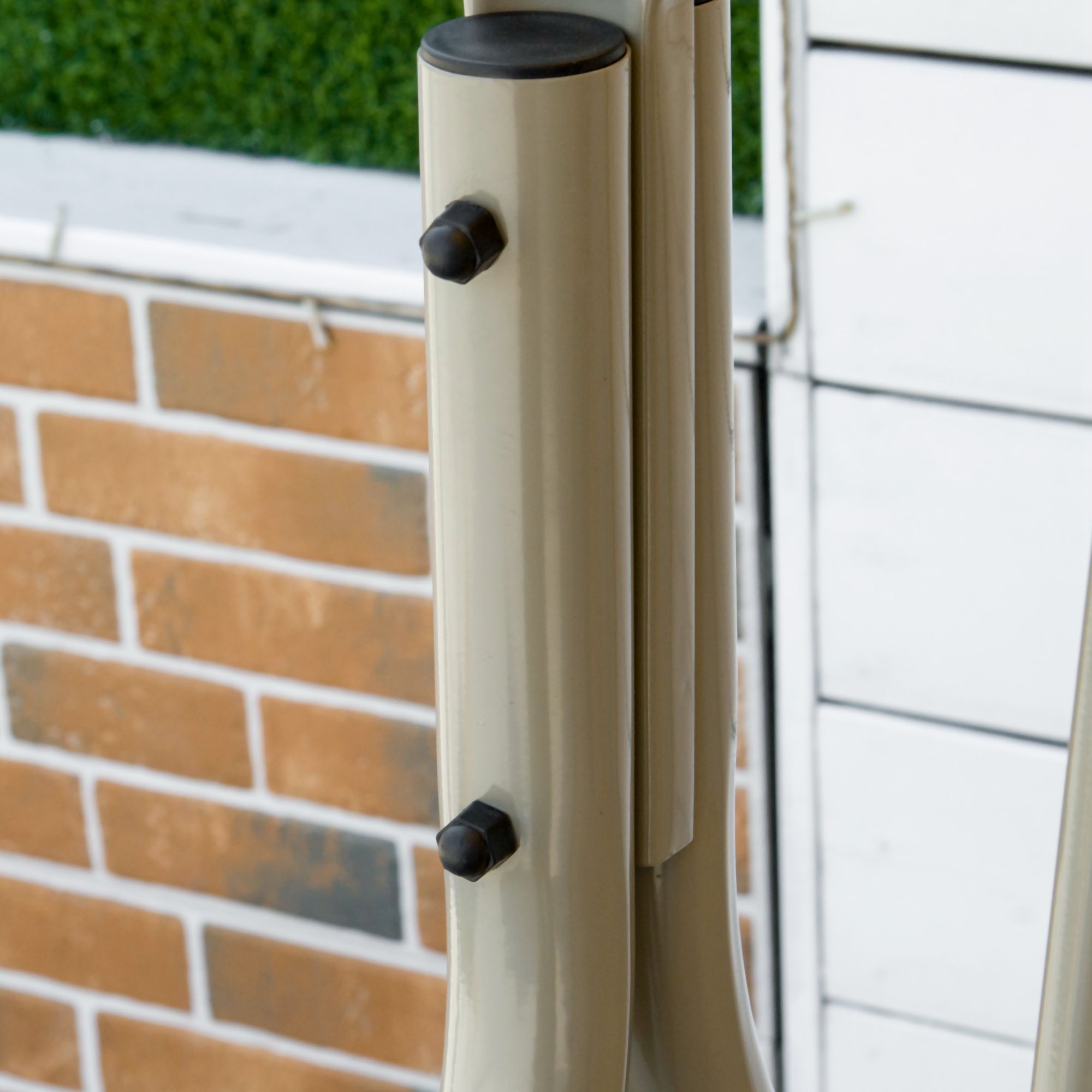  Dondolo da Giardino 3 Posti in Acciaio con Tetto Regolabile e Cuscini [7]