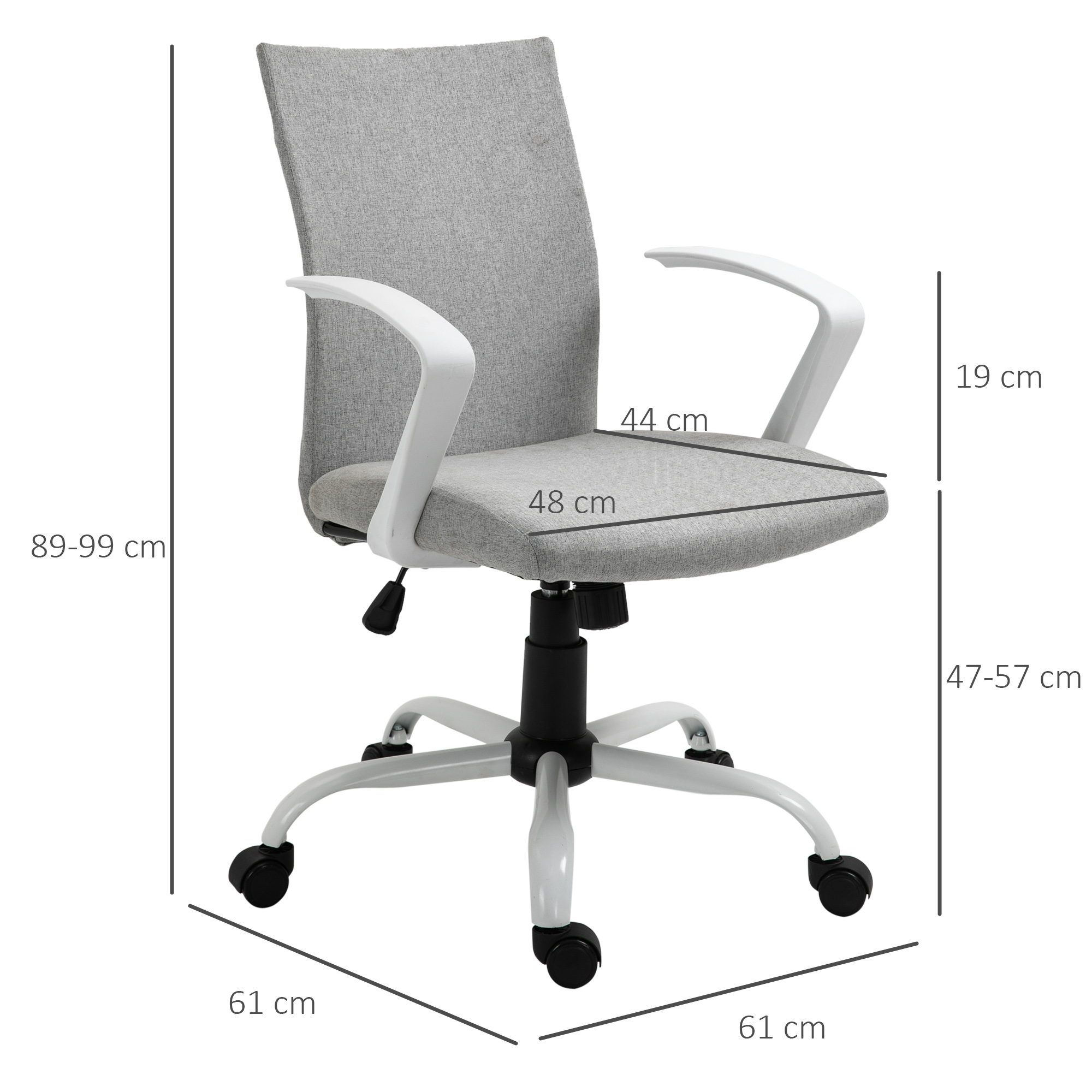  Scaun Birou Ergonomic Reglabil & Rotativ - Gri [2]