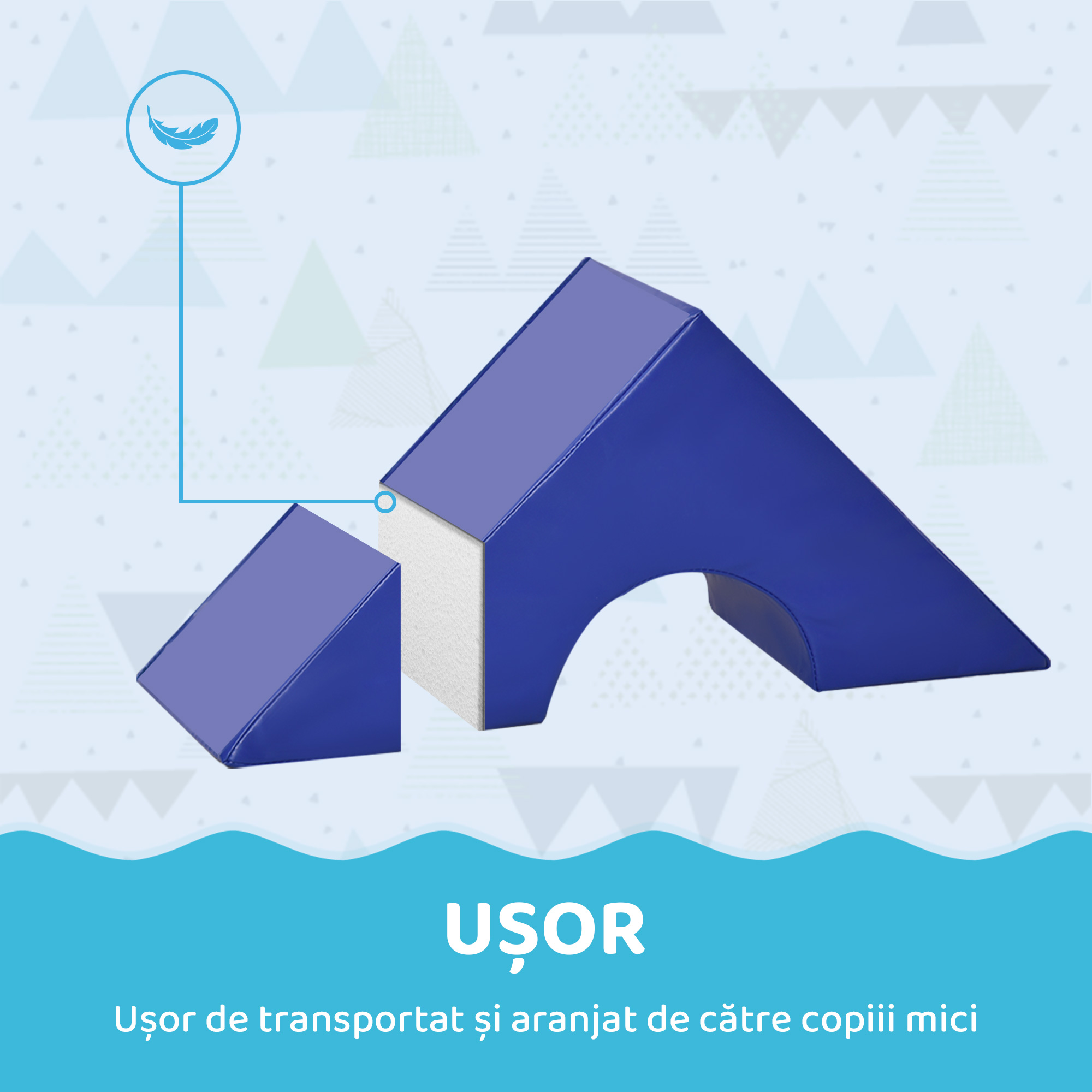  Set de Constructii Moi pentru Copii de la 1-3 Ani cu 11 Forme, din PU si EPE, Culori Variate [5]
