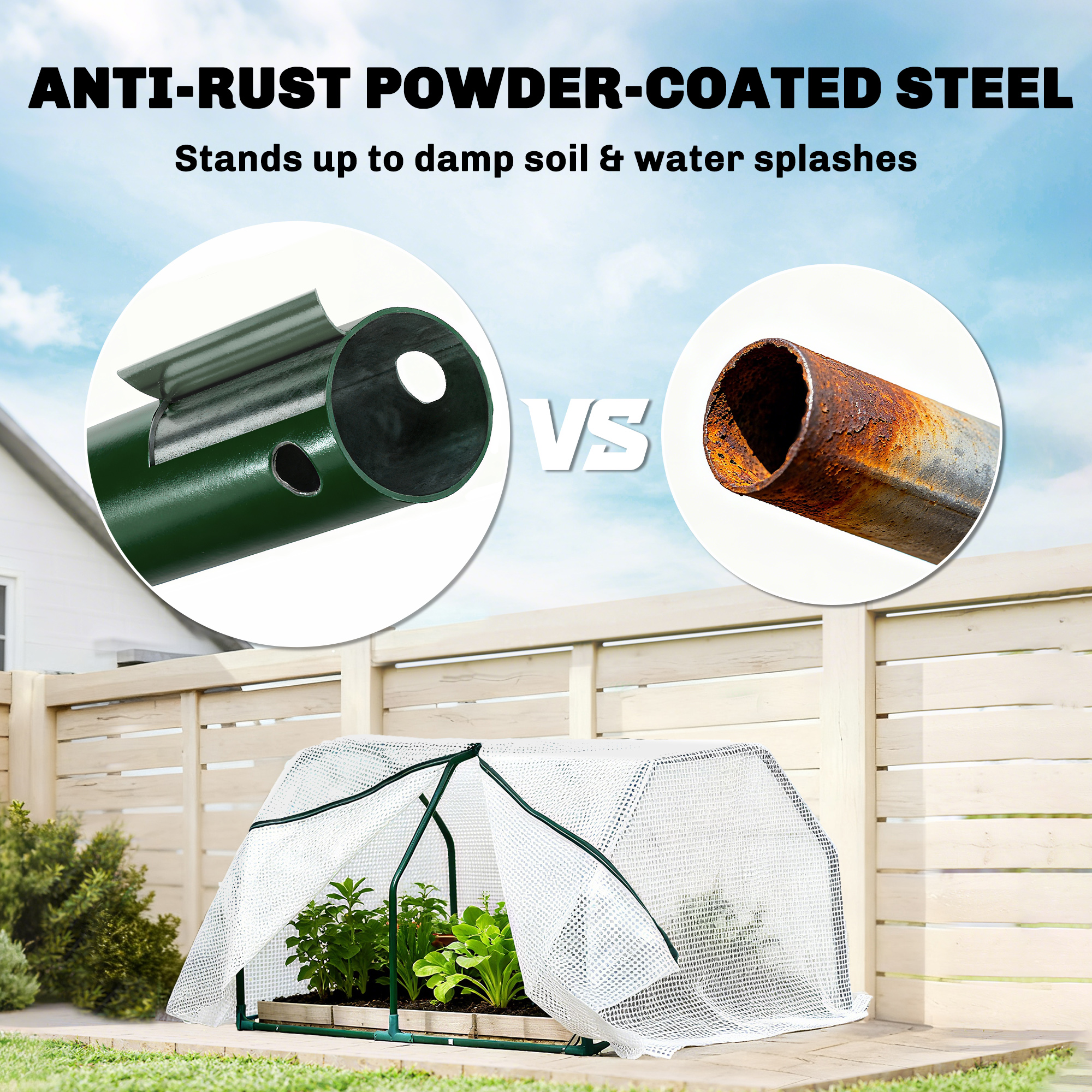  Sera Mini pentru Gradina si Balcon din Plastic PE si Otel, cu inchidere cu Fermoar, 99x71x60 cm [4]