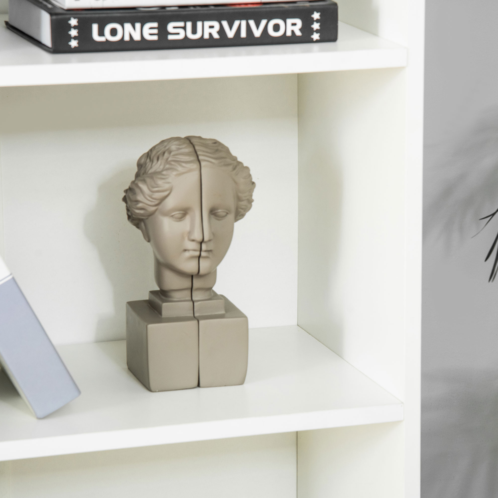  Biblioteca Alba 59×29×180 cm - 4 Etajere + Dulapior cu Usi [7]