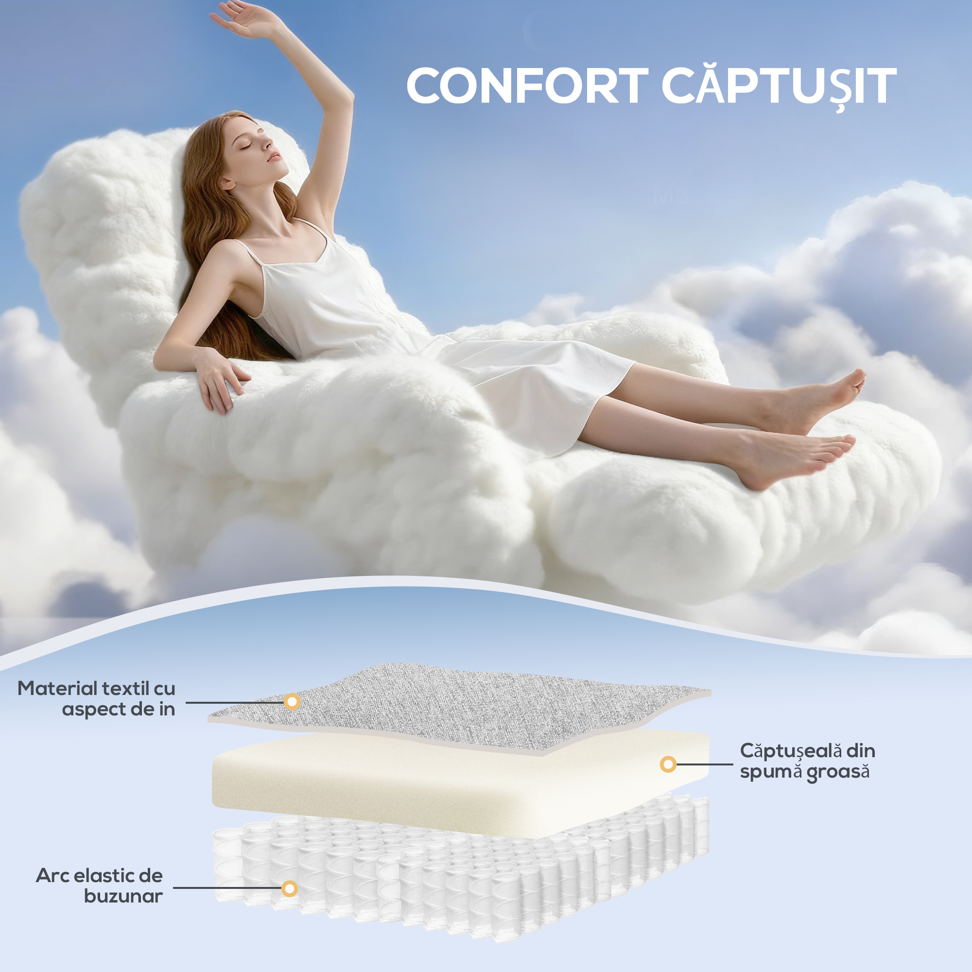  Fotoliu Relaxare - Rabatabil 168°, Cu Suport pentru Picioare [4]