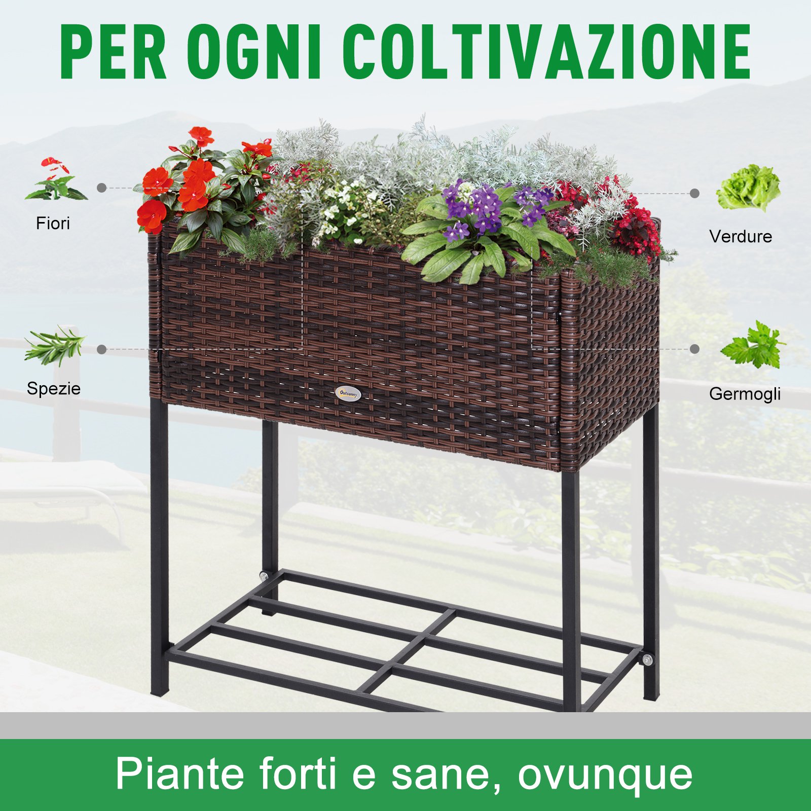  Ghiveci Efect Rachita cu Raft Maro (70cm x 30cm x 72cm) [6]