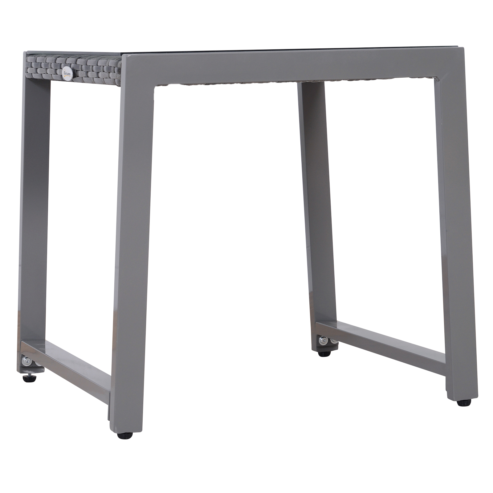  masuta exterior, blat sticla, 50x50x50cm, gri [3]