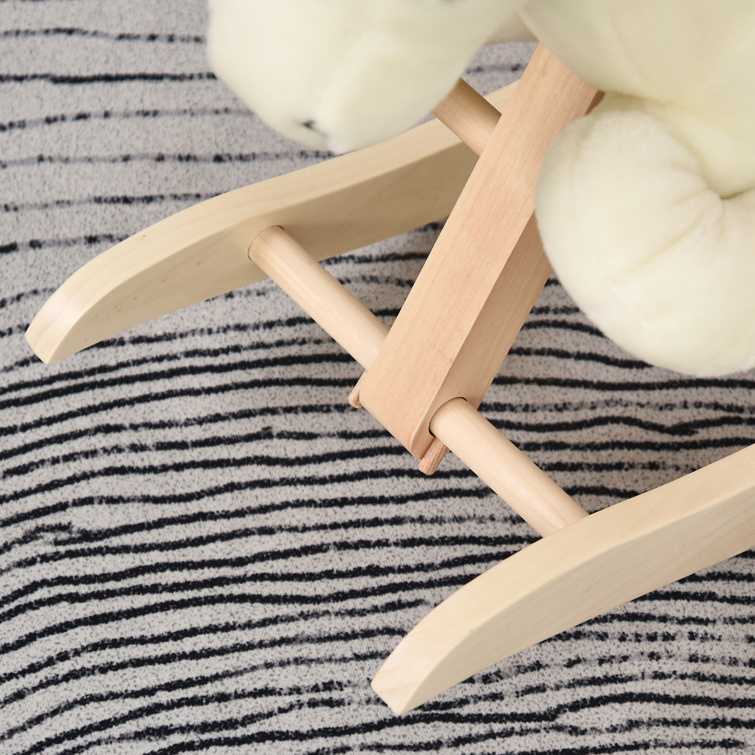  Cal Balansoar Alb si Roz cu Sunete si Structura din Lemn de Plop [8]