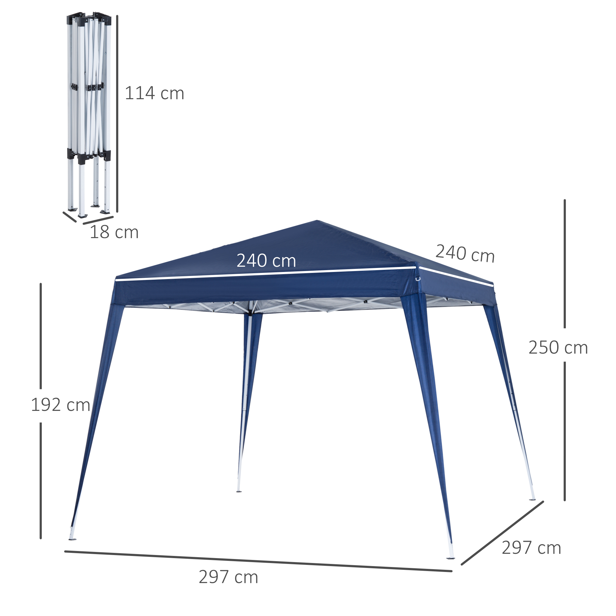  Foisor Pliabil 2.4x2.4m, Foisor de Gradina Structura [2]