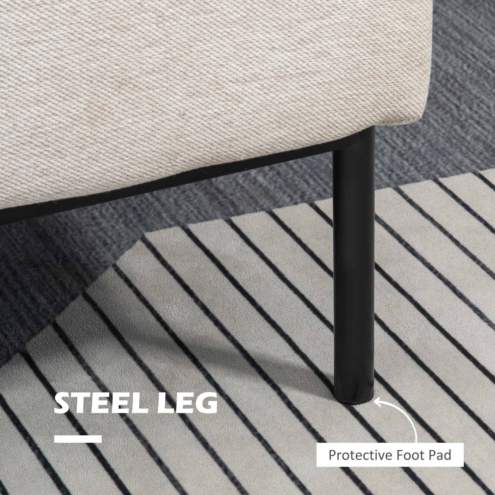  Scaun de Efect din Panza Fotoliu Fotoliu Modern pentru Camera de Zi cu Picioare din Otel Perne pentru Dormitor Alb crem fotoliu pentru oaspeti sufragerie camera de zi dormitor dormitor interior casa [5]