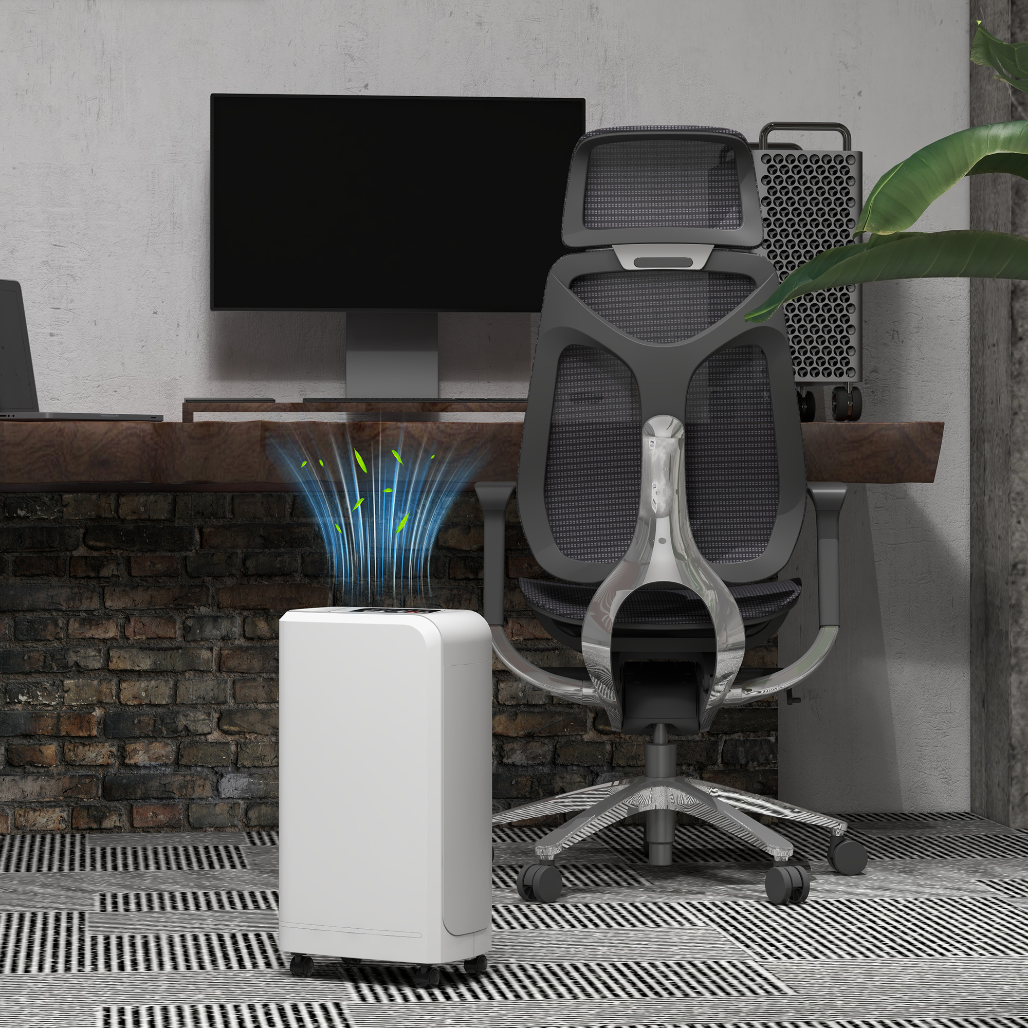  Dezumidificator de 12L cu Rezervor de Apa, Temporizator 24H si Afisaj Digital al Umiditatii, 28x18x50,6 cm, Alb [8]