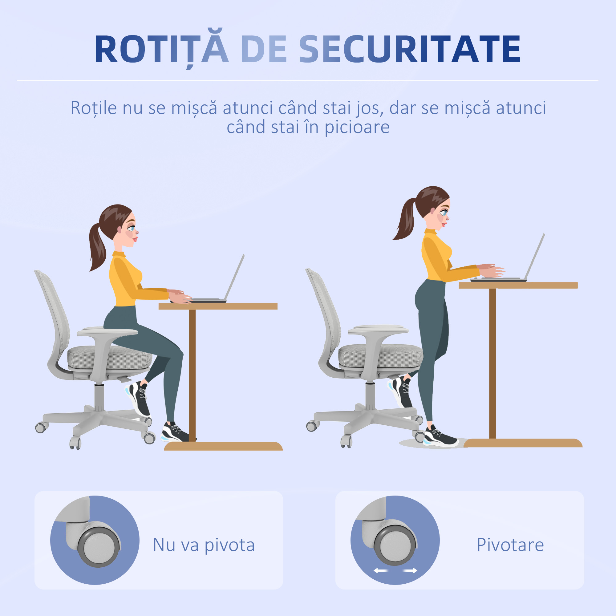  Scaun de Birou cu Inaltime Reglabila, Gri [3]