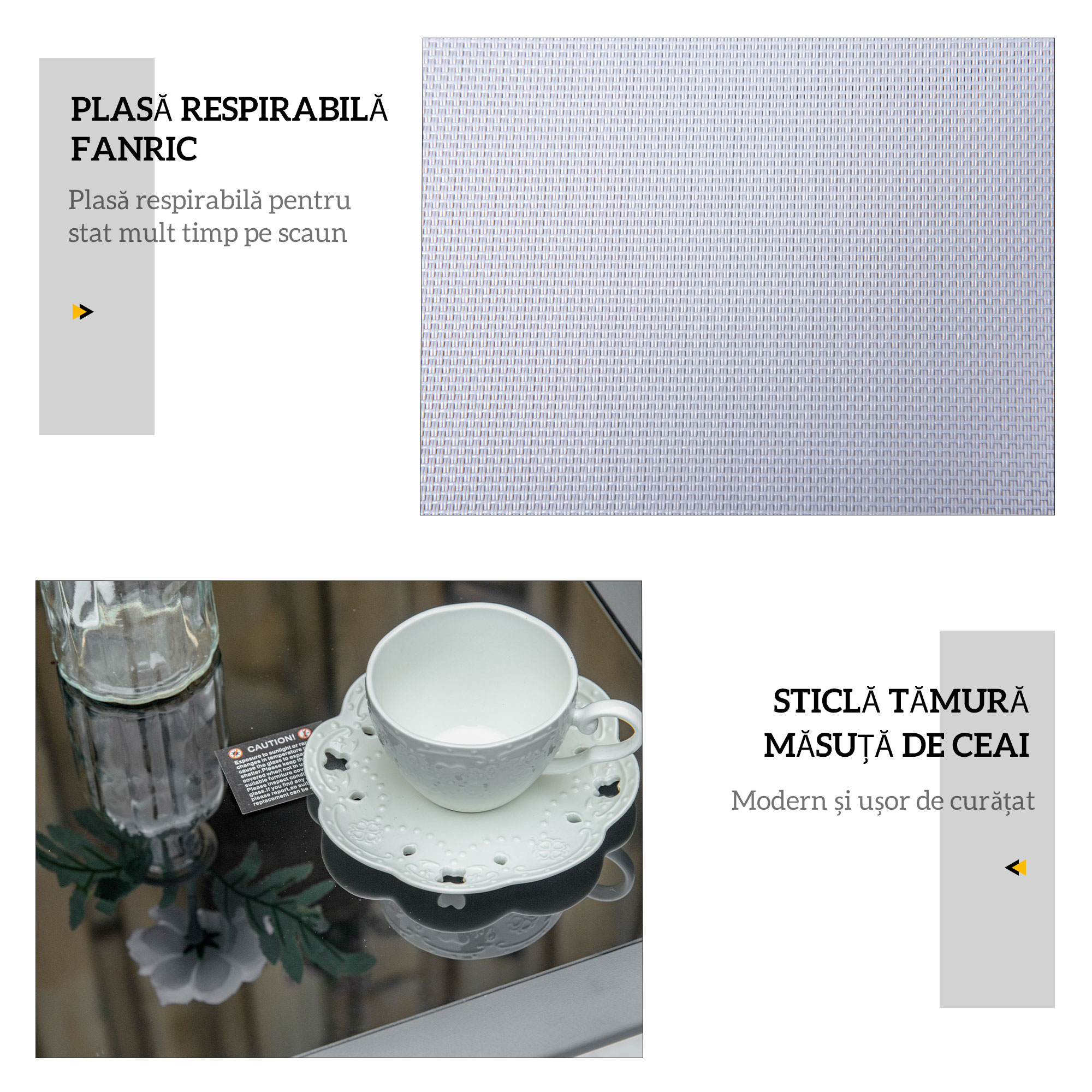  Set de 2 sezlonguri si masuta cu blat din sticla, 59x169x66 cm, gri deschis [4]