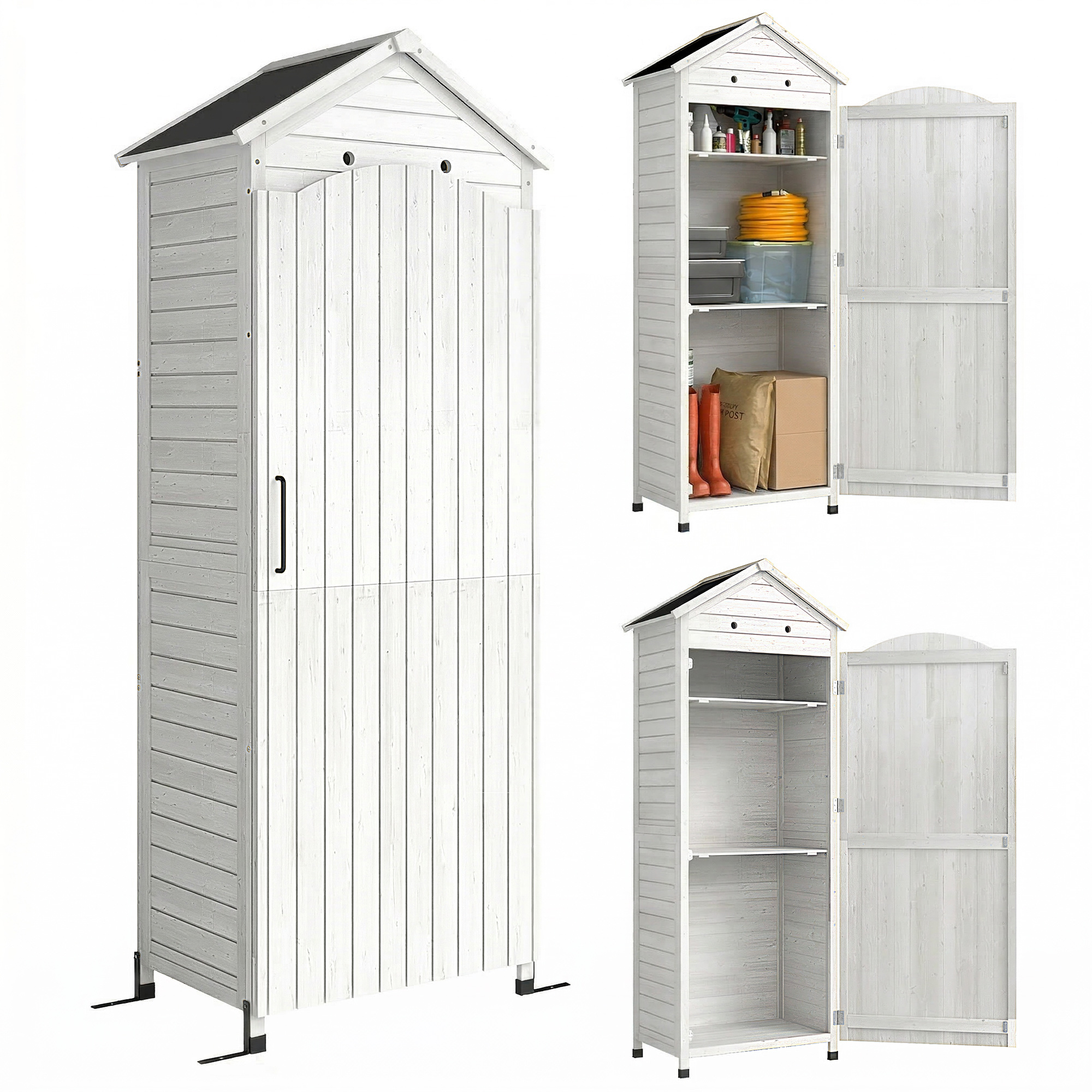 Gradina & balcon -  Casuta de Gradina din Lemn, Depozit cu Rafturi Reglabile si Acoperis Zincat