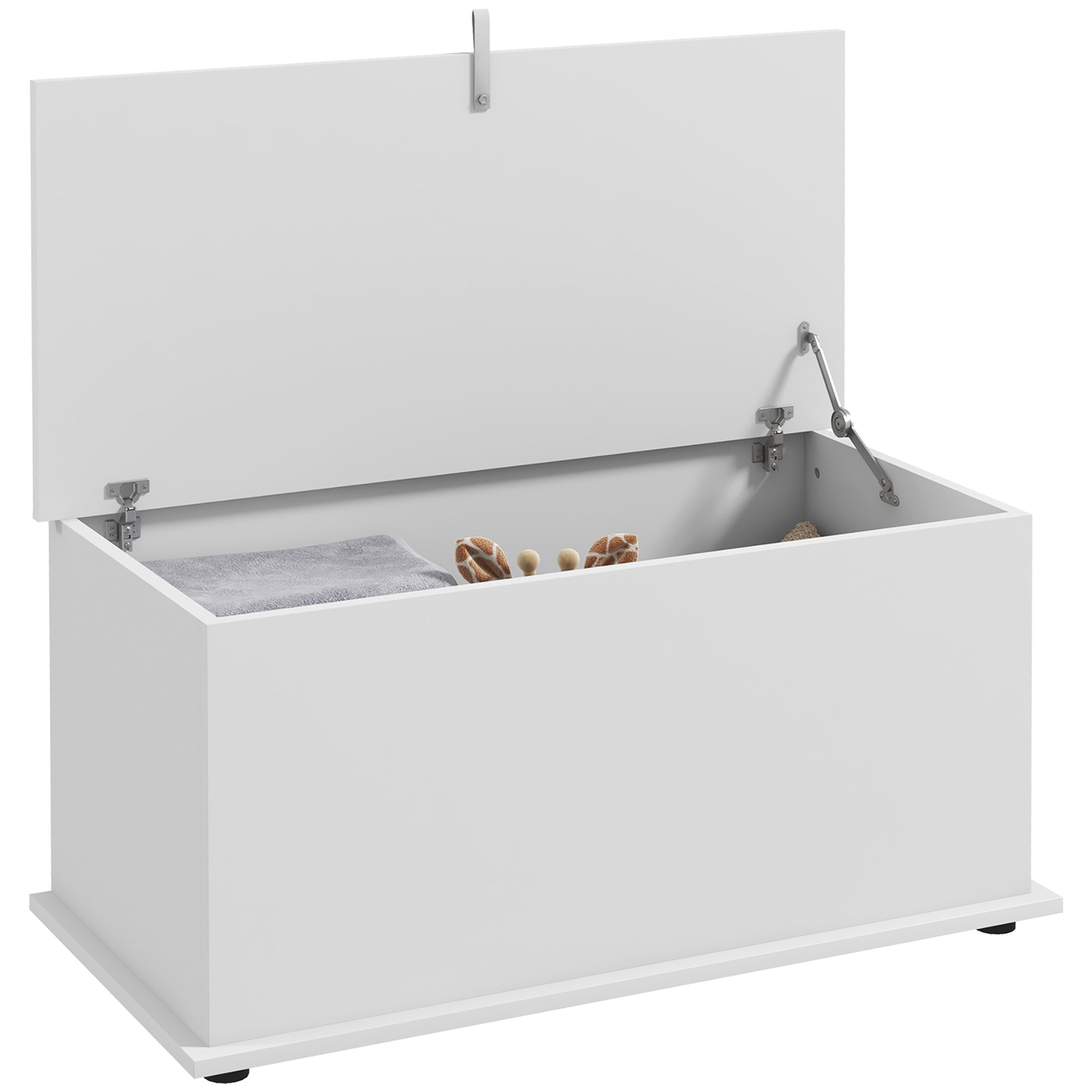  Banca cu Spatiu de Depozitare Multiutilizare din Lemn pentru Dormitor si Hol, 80x40x40 cm, Alb [0]