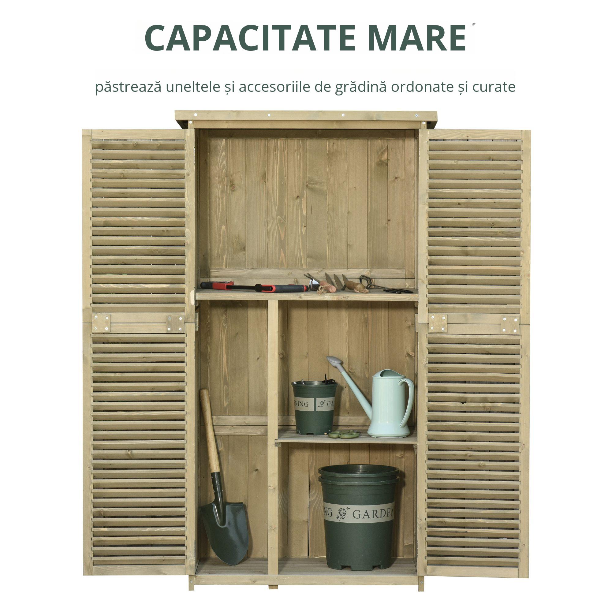  Casuta Lemn Brad - 4 Compartimente, Depozit Gradina [4]
