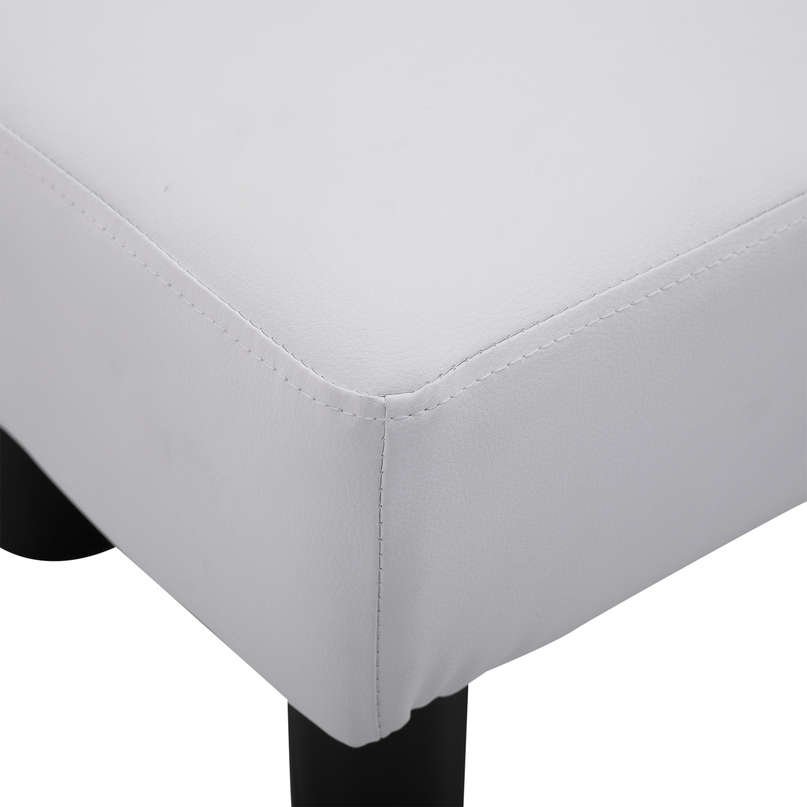 Taburet dreptunghiular  captusit si imbracat in piele artificiala alba [8]