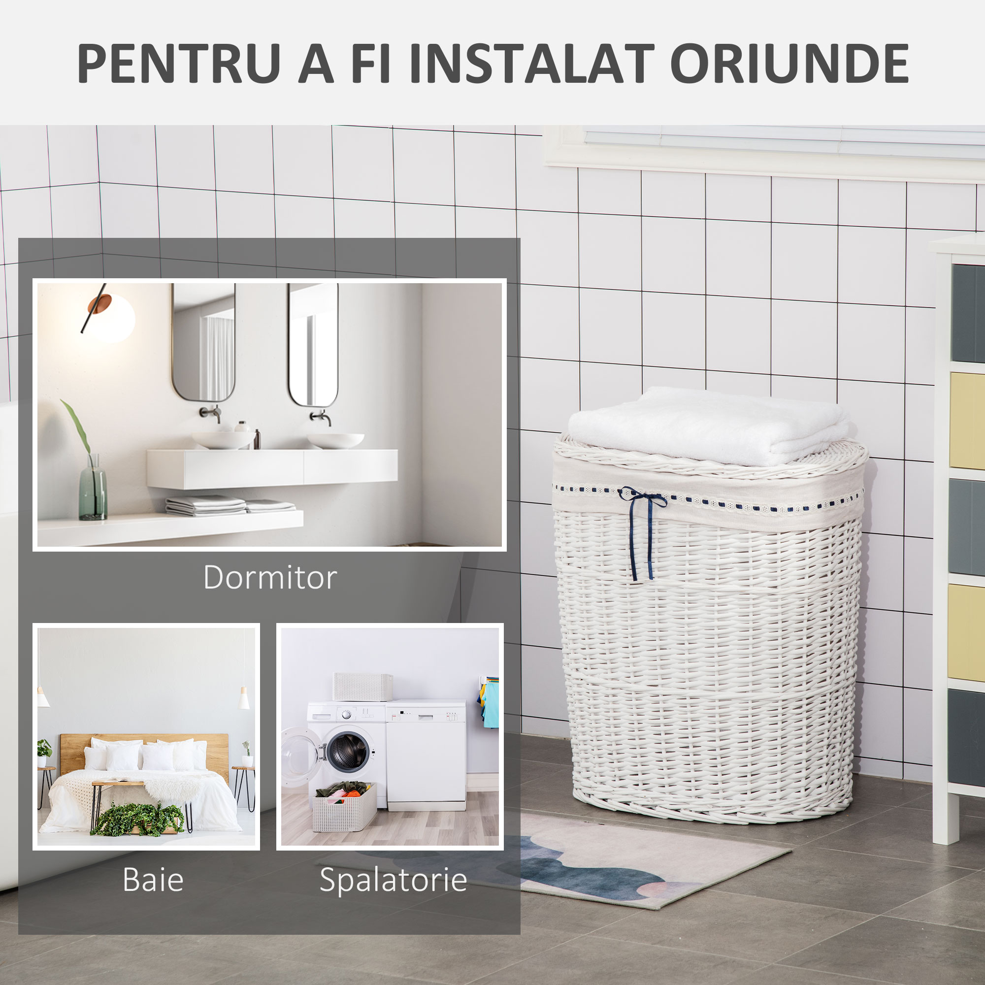  Cos Rufe din Rachita Alba - Cu Capac & Sac Lavabil [6]