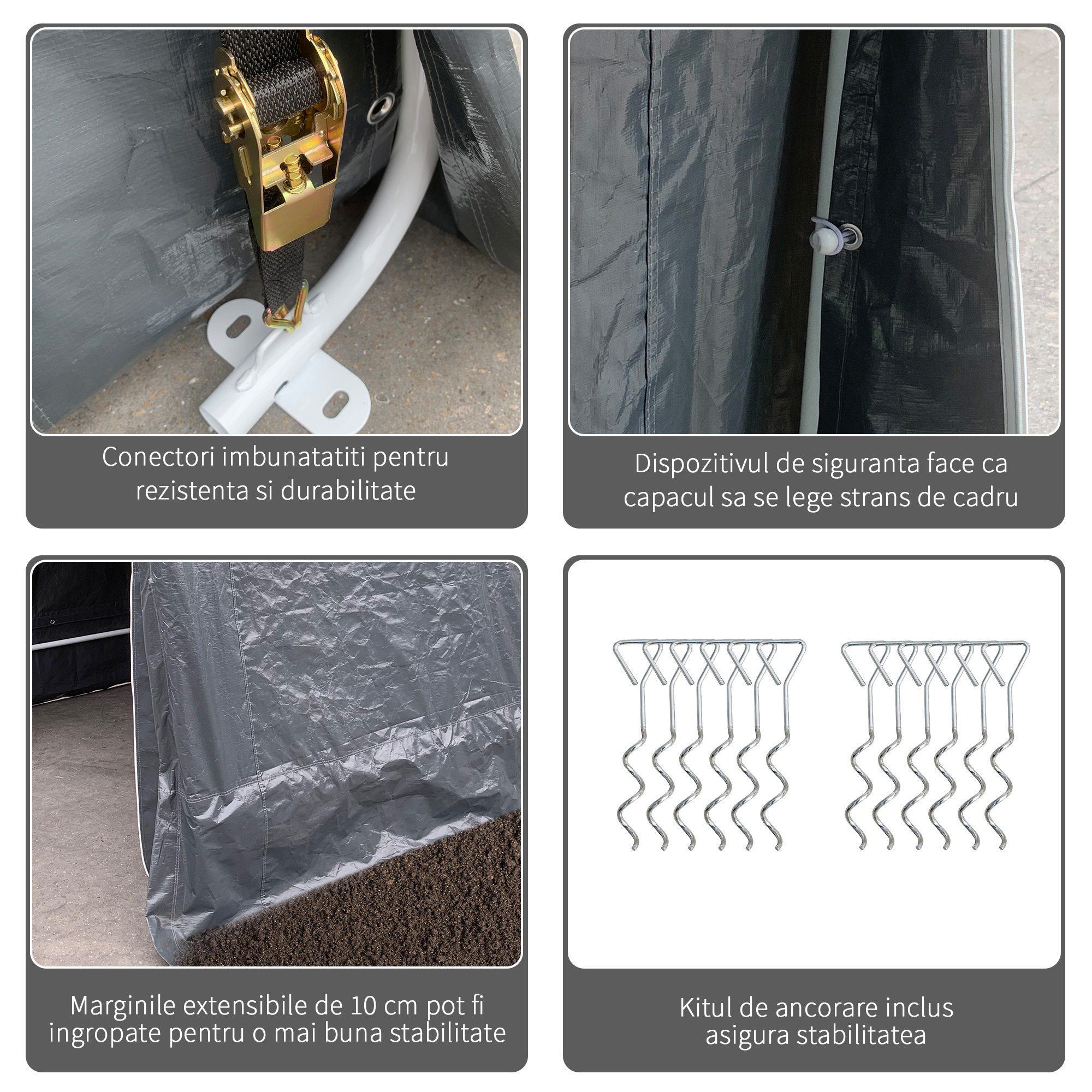  Copertina Garaj 2,8×2,4 m - Protectie Auto, Moto, Biciclete [5]