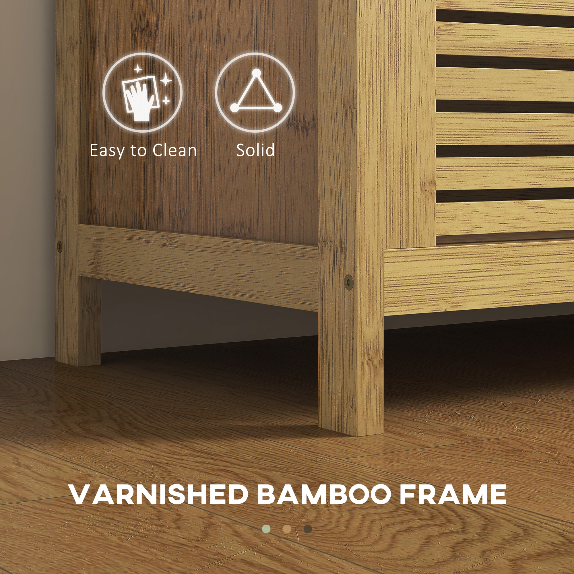  Banca pentru pantofi cu capac rabatabil, Banca din bambus [5]