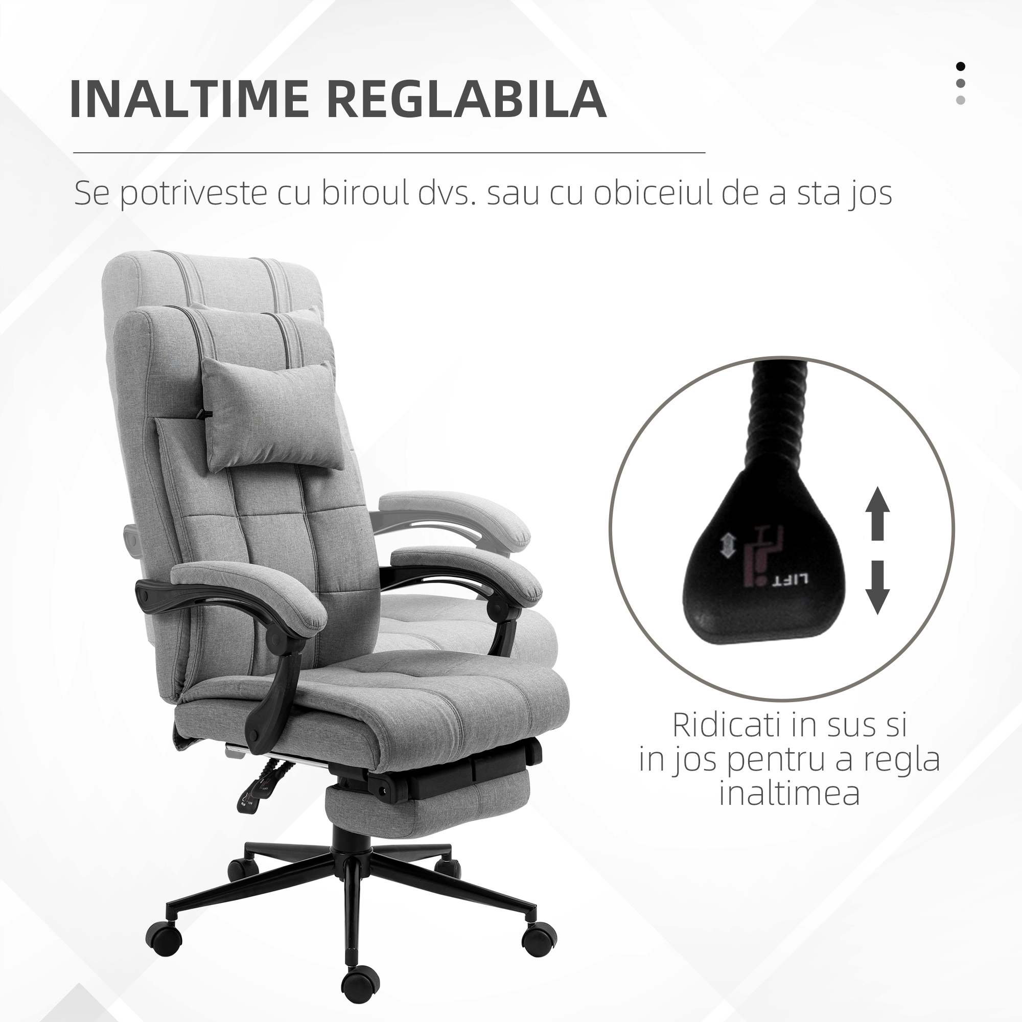  Scaun Ergonomic Rabatabil - Tetiera & Suport Picioare [3]