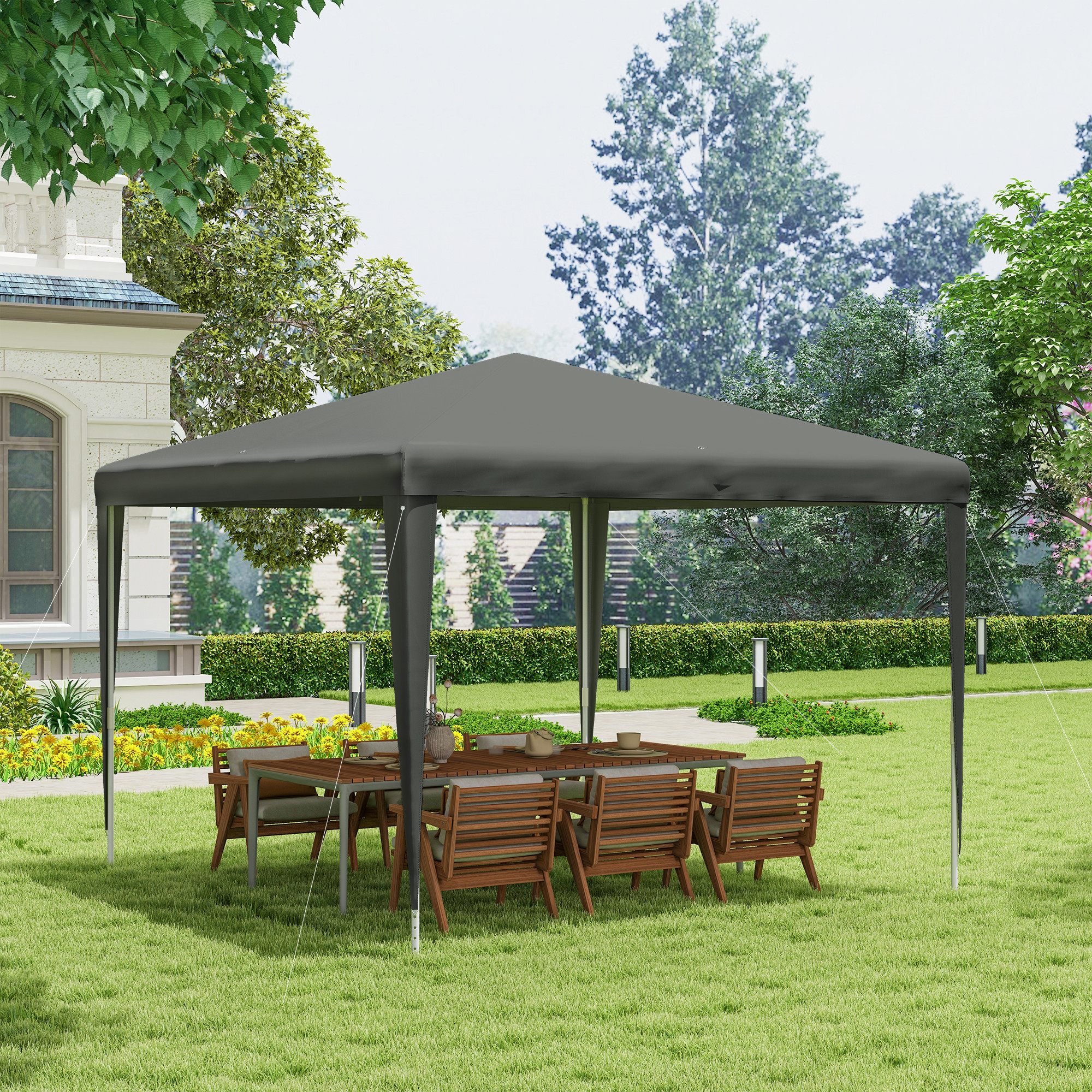 Pavilion  de Gradina 3x3 m Portabil cu Acoperire Anti UV, Gri [1]