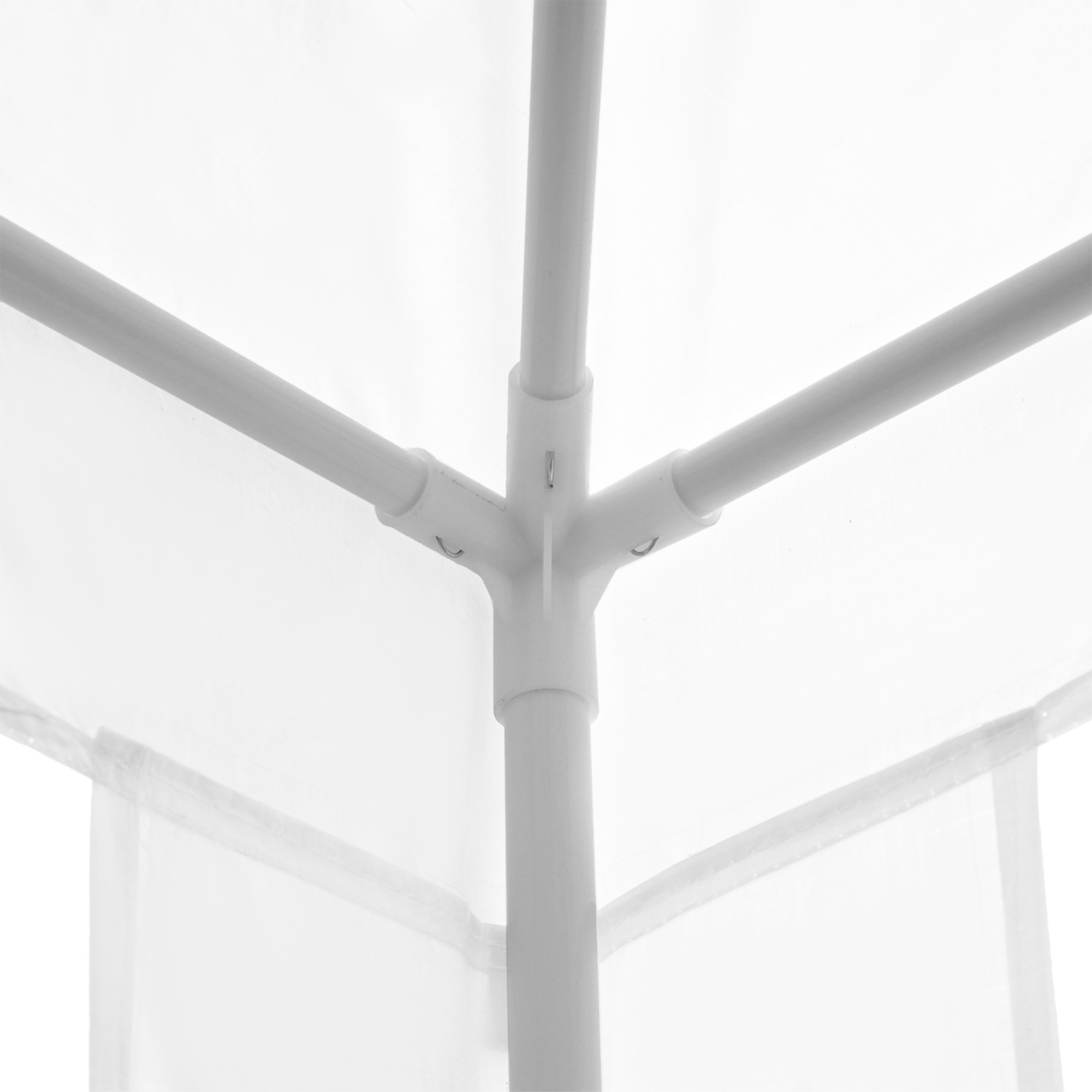  Foisor de Gradina cu Cadru din Otel pentru Exterior si Interior, 2.7x2.7m Alb [7]