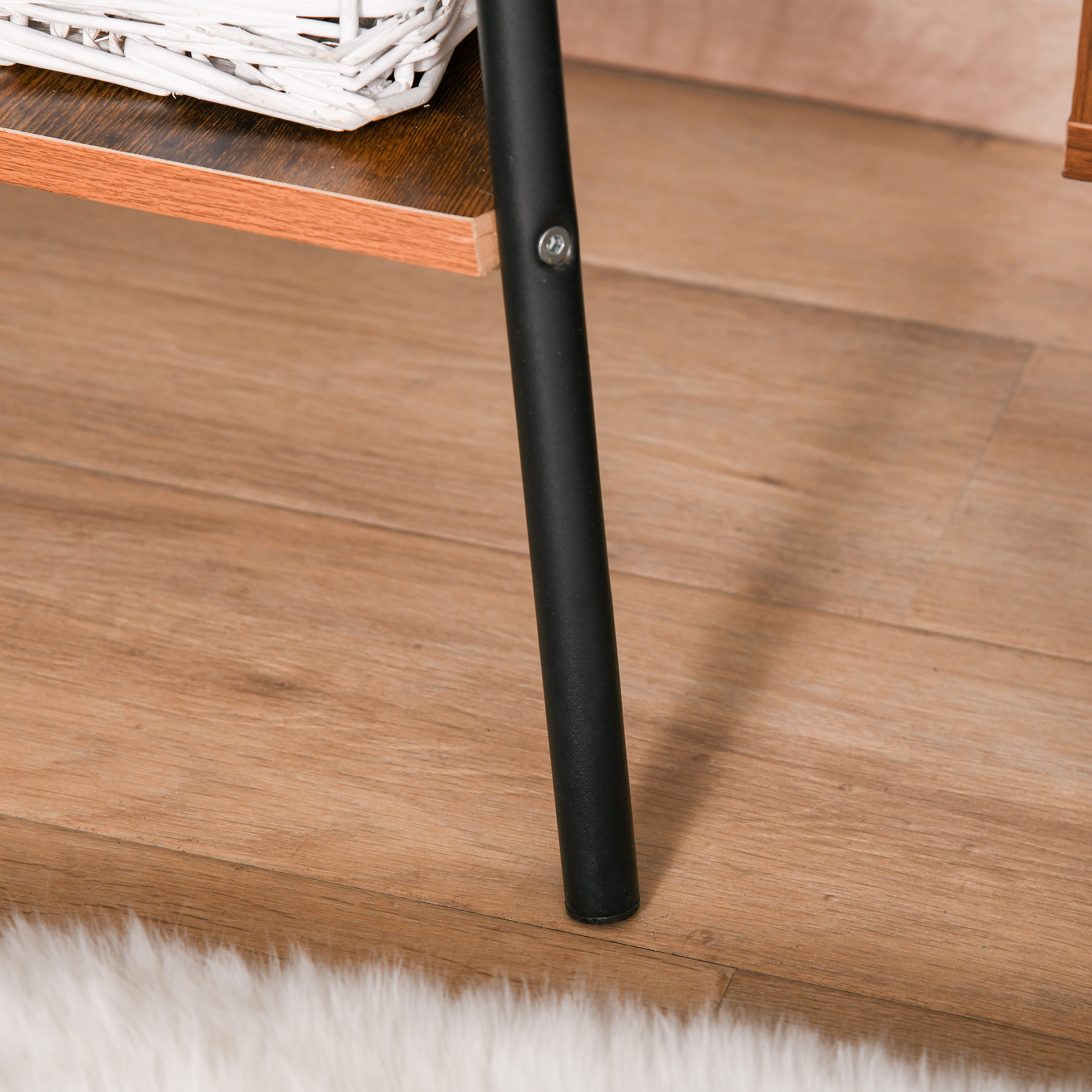  Cuier la copac pentru Haine cu 2 Rafturi negru si maro in Metal si Lemn [8]